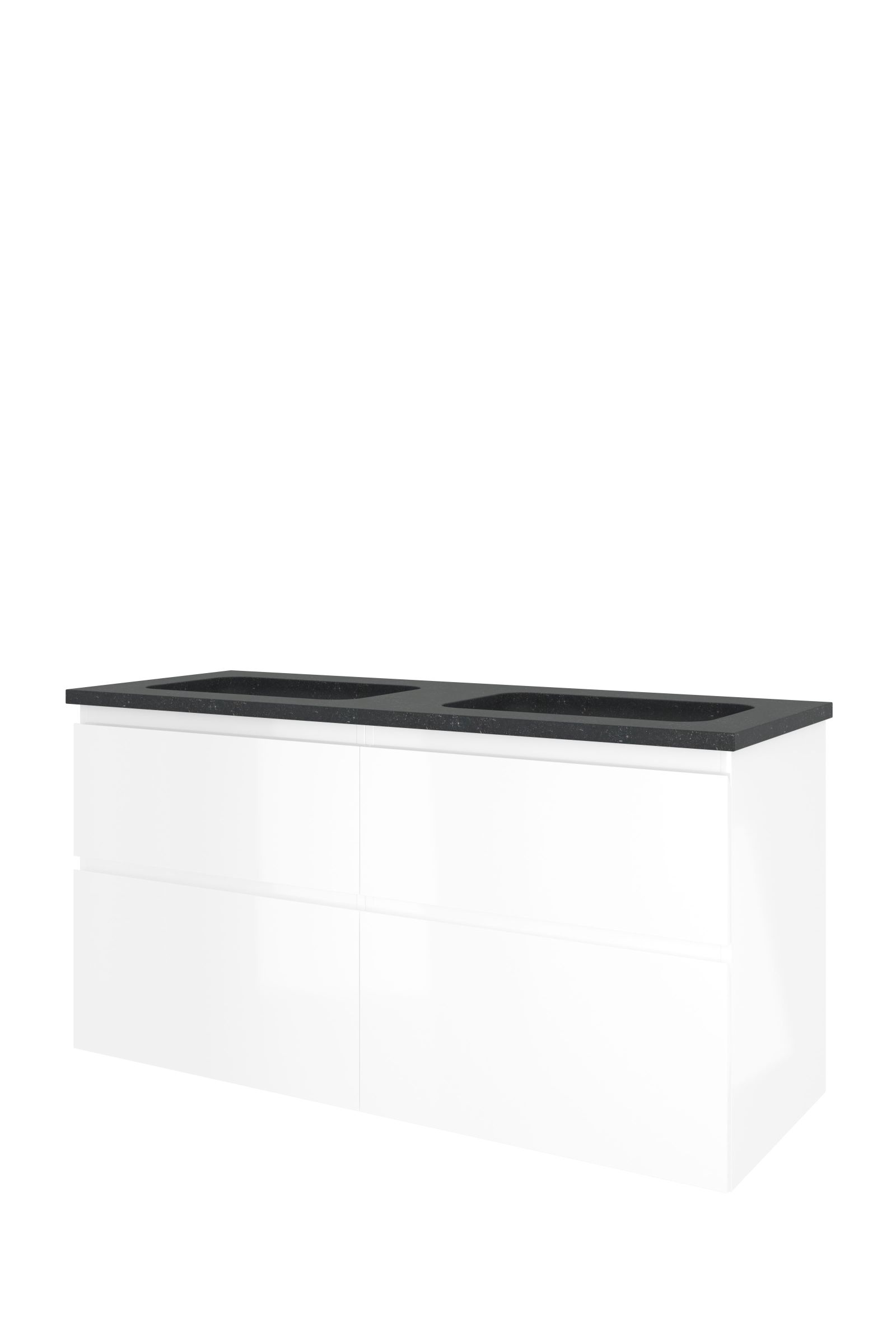 Proline set hardsteen Elegant wast. z. krgt. en onderk. 4 laden a-sym. 1815884 Glans wit/Blue stone H625xB1200xD460