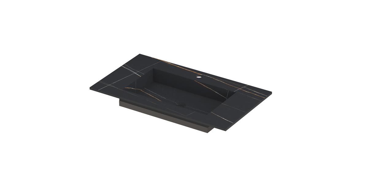 INK Post wast. keramische slab envelop bak m. 1 krgt. H10xB800xD450 Lauren black mat / 210032
