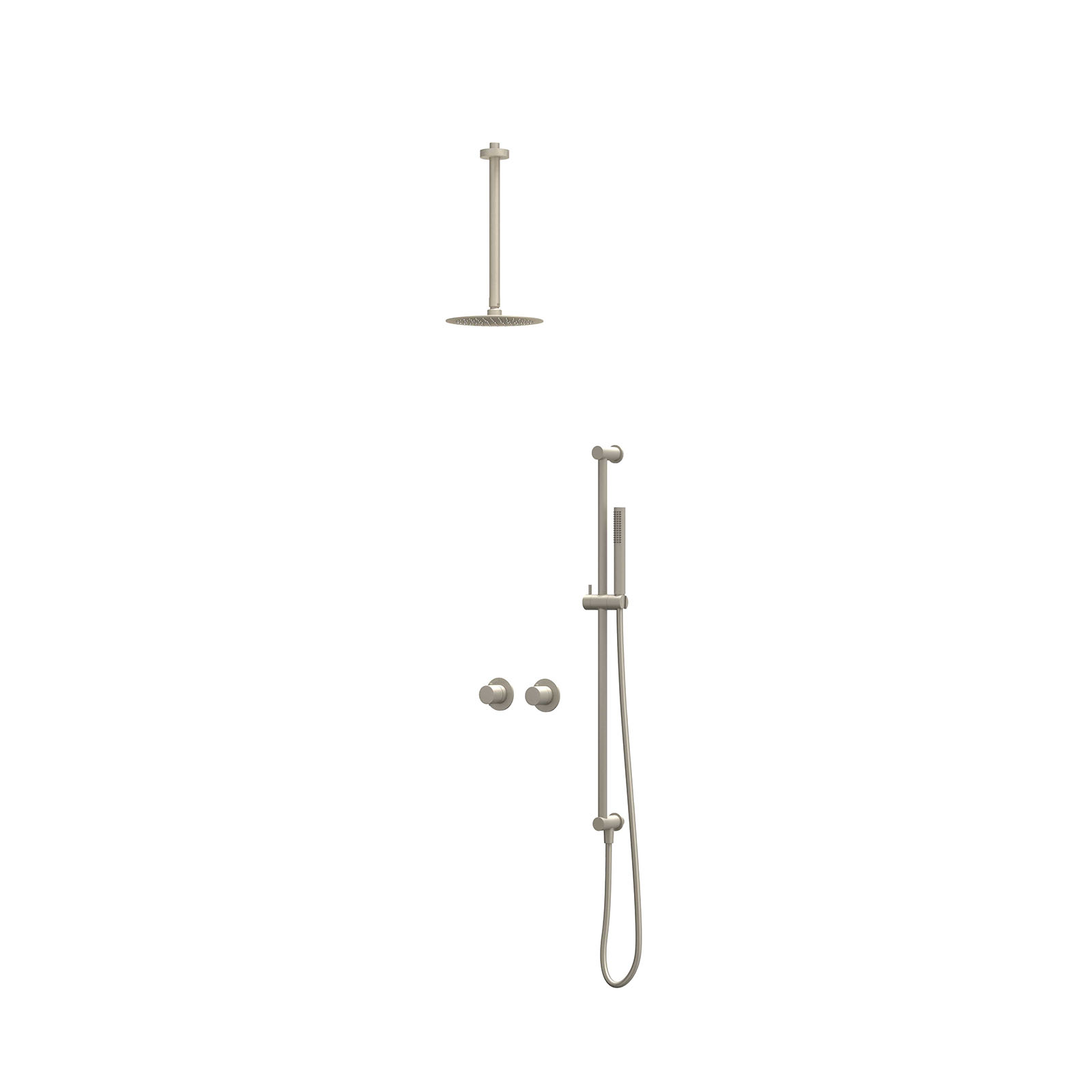 IVY Bond Inbouwset 2-weg  30cm plaf. 20cm sl glijst.  en staafhdd CSB3GNAACB gebr. nickel PVD