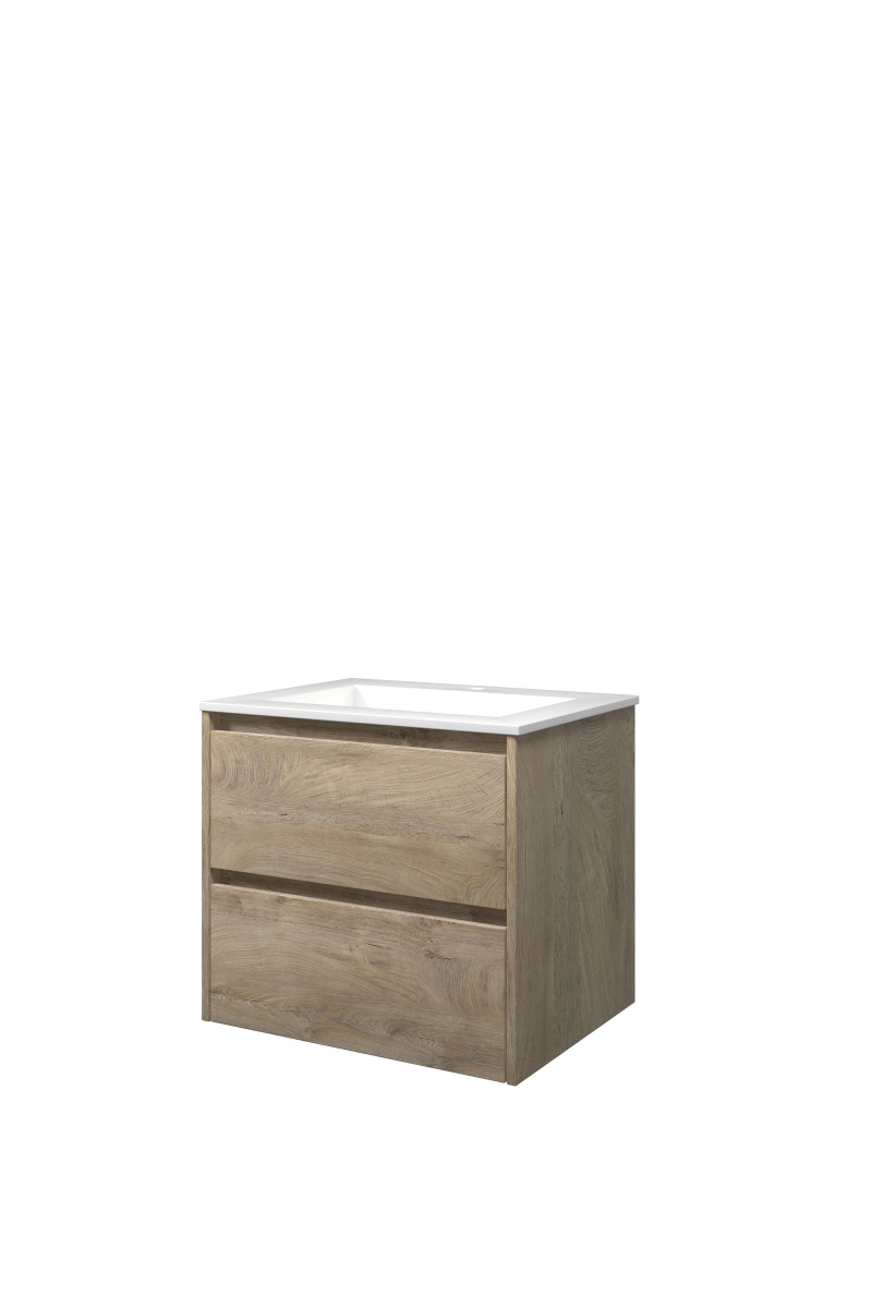 Proline set polystone Elegant wast. met 1 krgt. en onderk. sym. 1816111 Raw oak/Glans wit H540xB600xD460