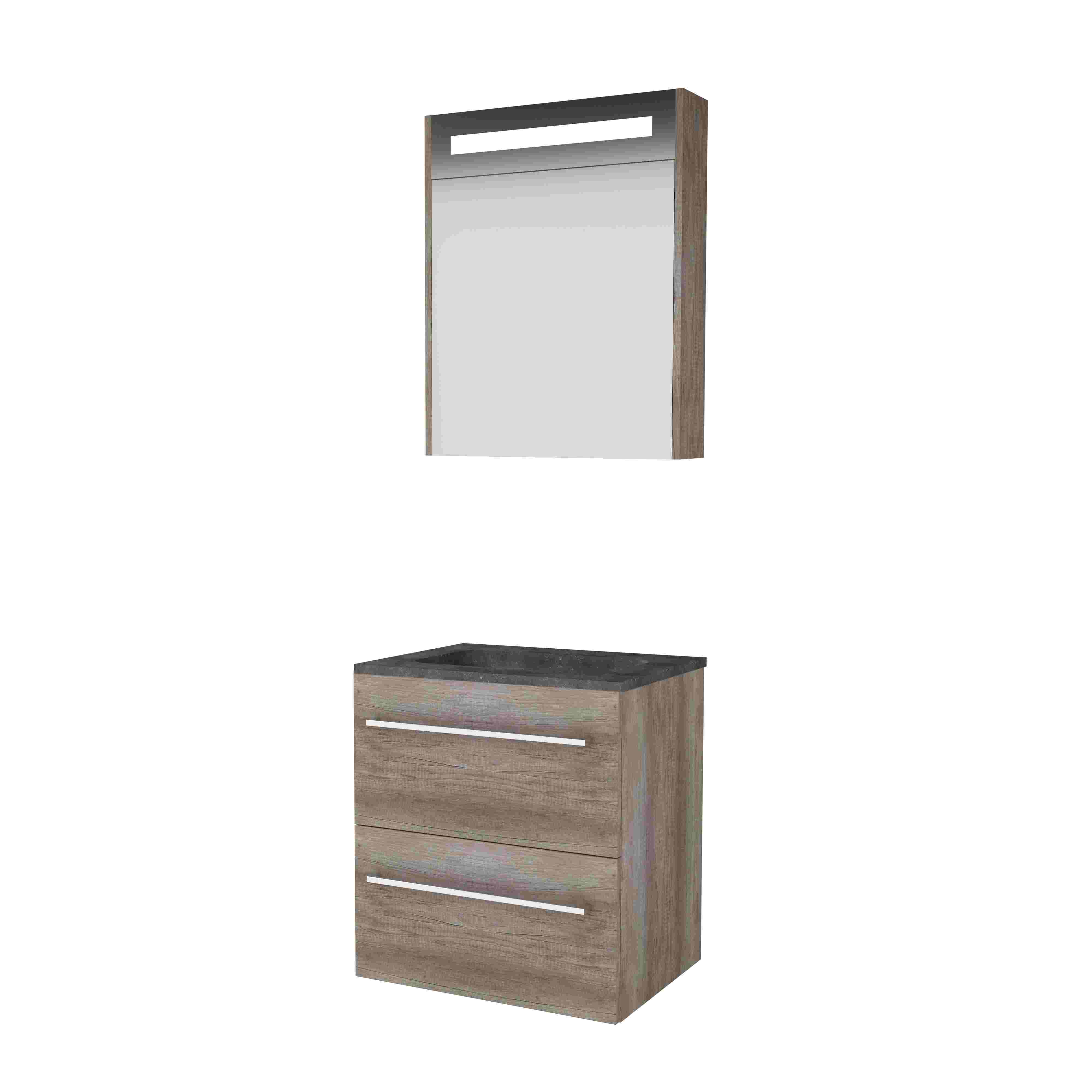 Basic Prem. 46 onderk. m. gr. incl. 2 la + hardst. wast. z. krgt. incl. sp.kast m. geint. Led B600xD460 Scotch Oak / 1813392