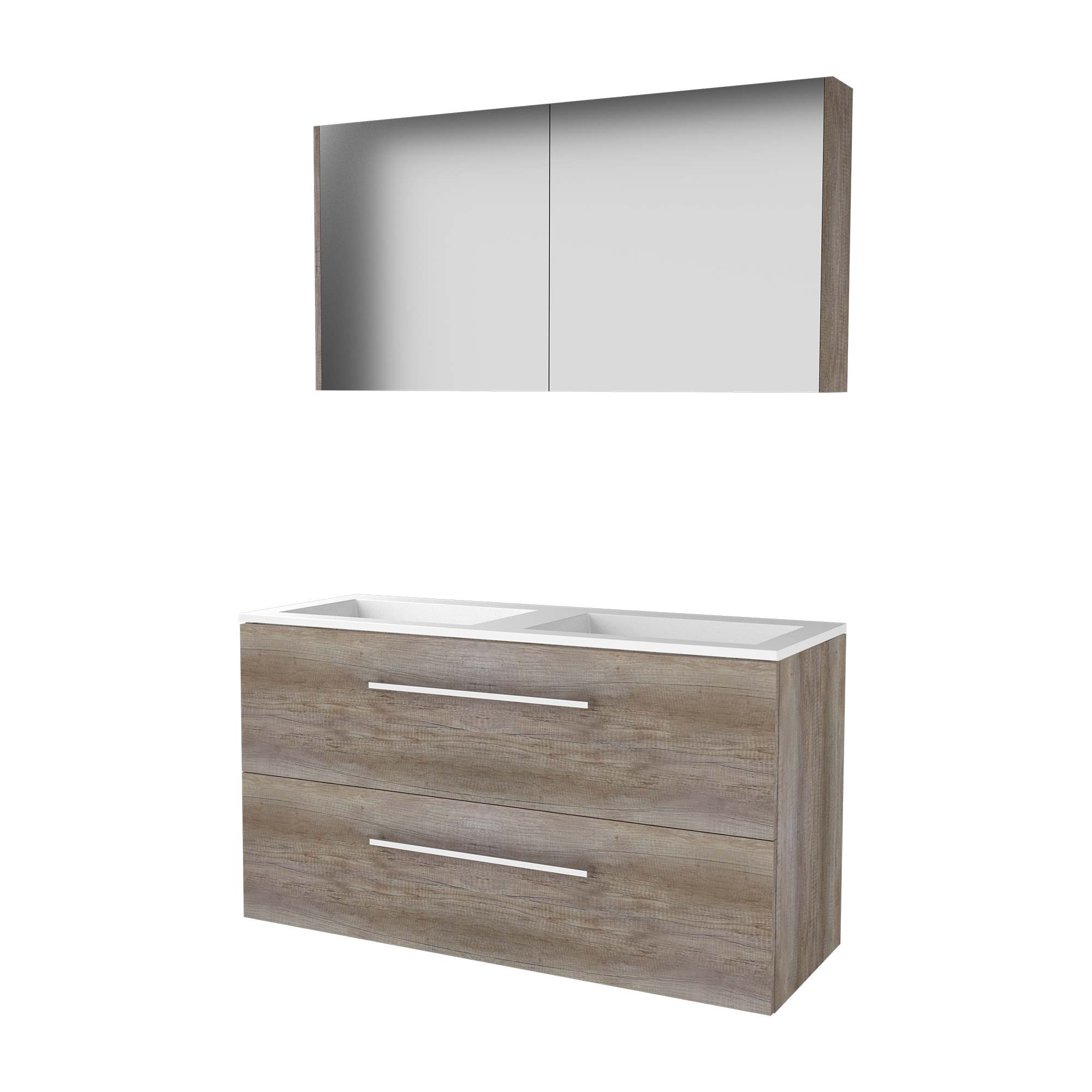 Basic Comfort 46 set 120x46cm met gr. 2 la Acryl wast. 0 krgt. incl. kast C46GR1202A0SO Scotch Oak