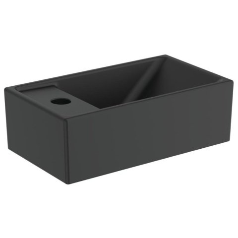 Tiempo fontein 370 x 210 mm m. kraangat links z. overl. E2113V3  Mat Zwart