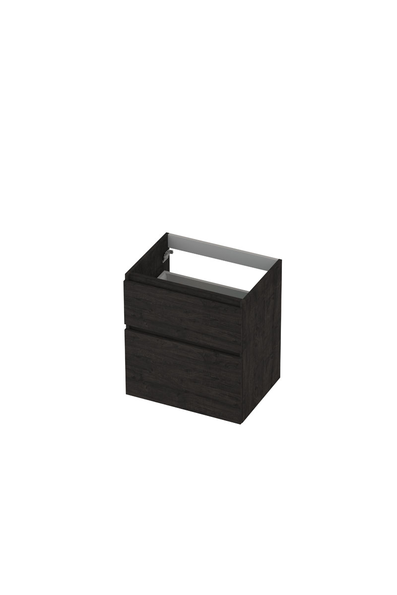 INK onderk. 2 la GL hout decor m. houten keerlijst a-symm. B600xD450xH650 Houtskool eiken / 1257908