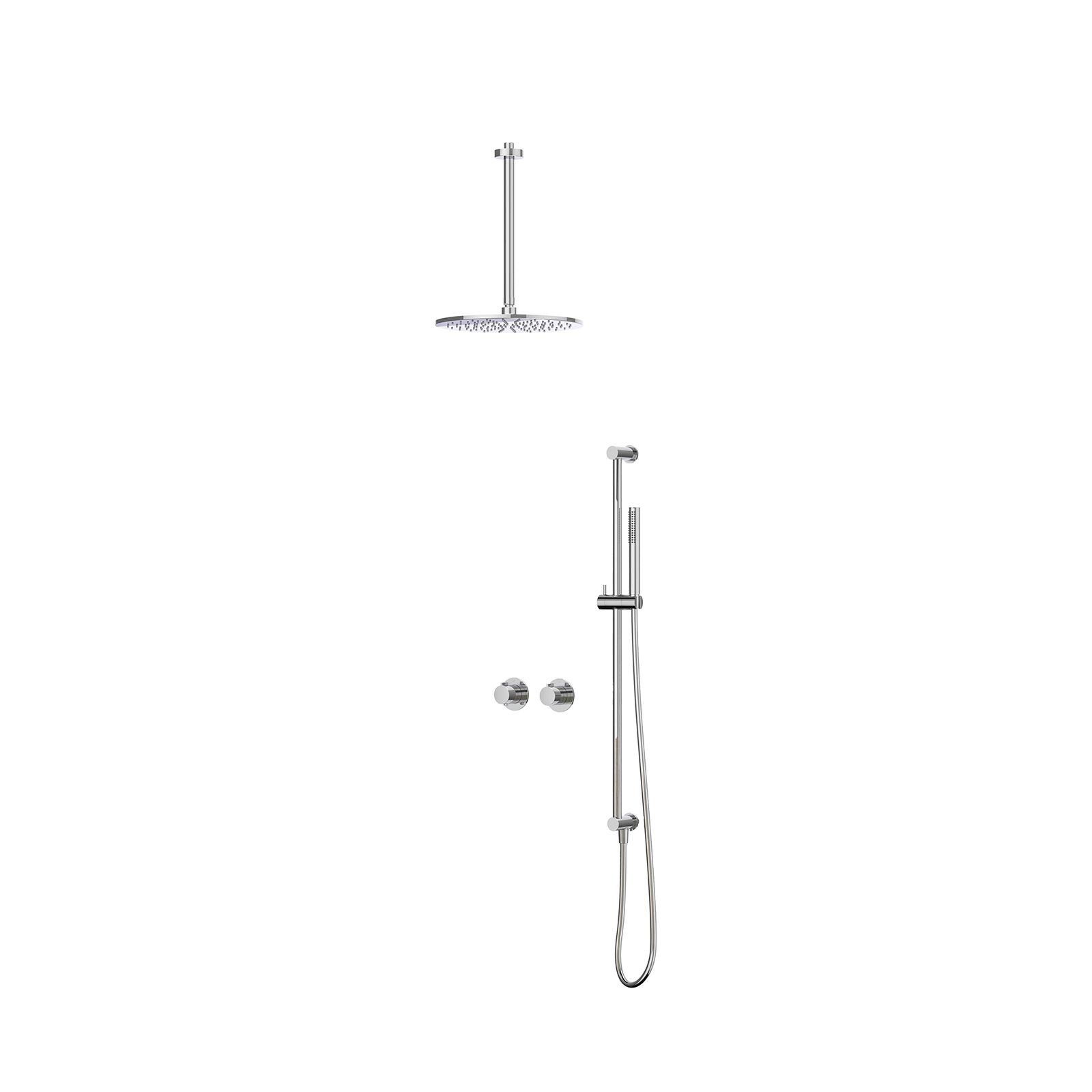 IVY Pact Inbouwset 2-weg  30cm plaf. 30cm me glijst.  en staafhdd CSP3CRAFCB Chroom