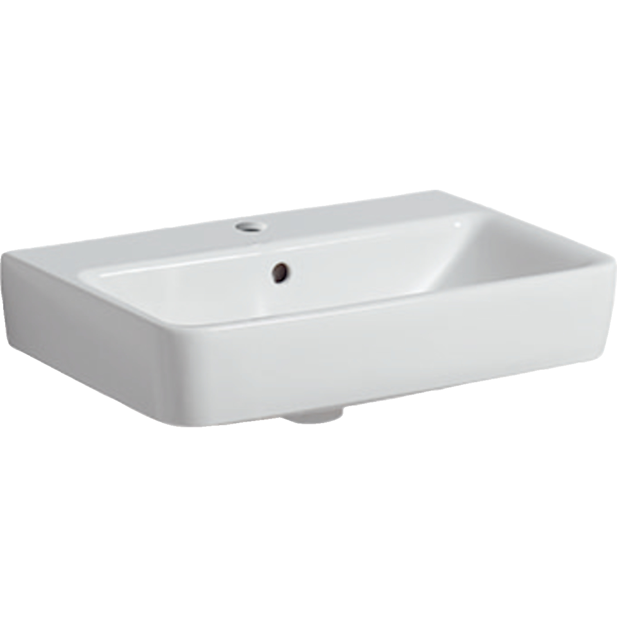 Geberit Renova compact wastafel 55x37cm m.krgt. m.overl. 226155600 Wit KeraTect