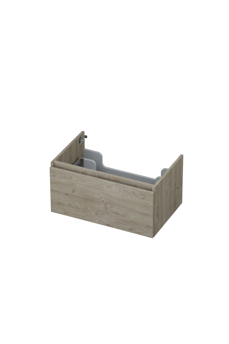 INK onderk. 1 lade greepl. met houten keerlijst 1257519 Greige eiken H350xB700xD450