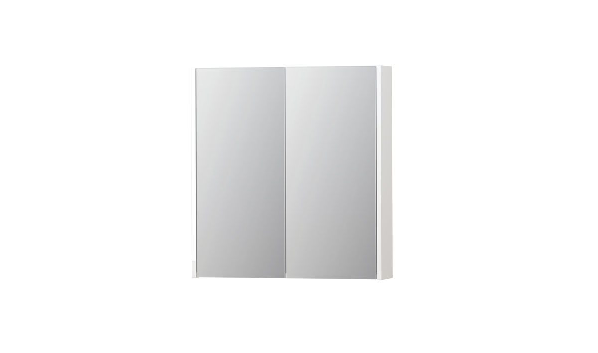 INK spiegelkast met 2 dubbelz. spiegeldeuren en stopc./schak. 1105156 Hglans wit H730xB700xD140