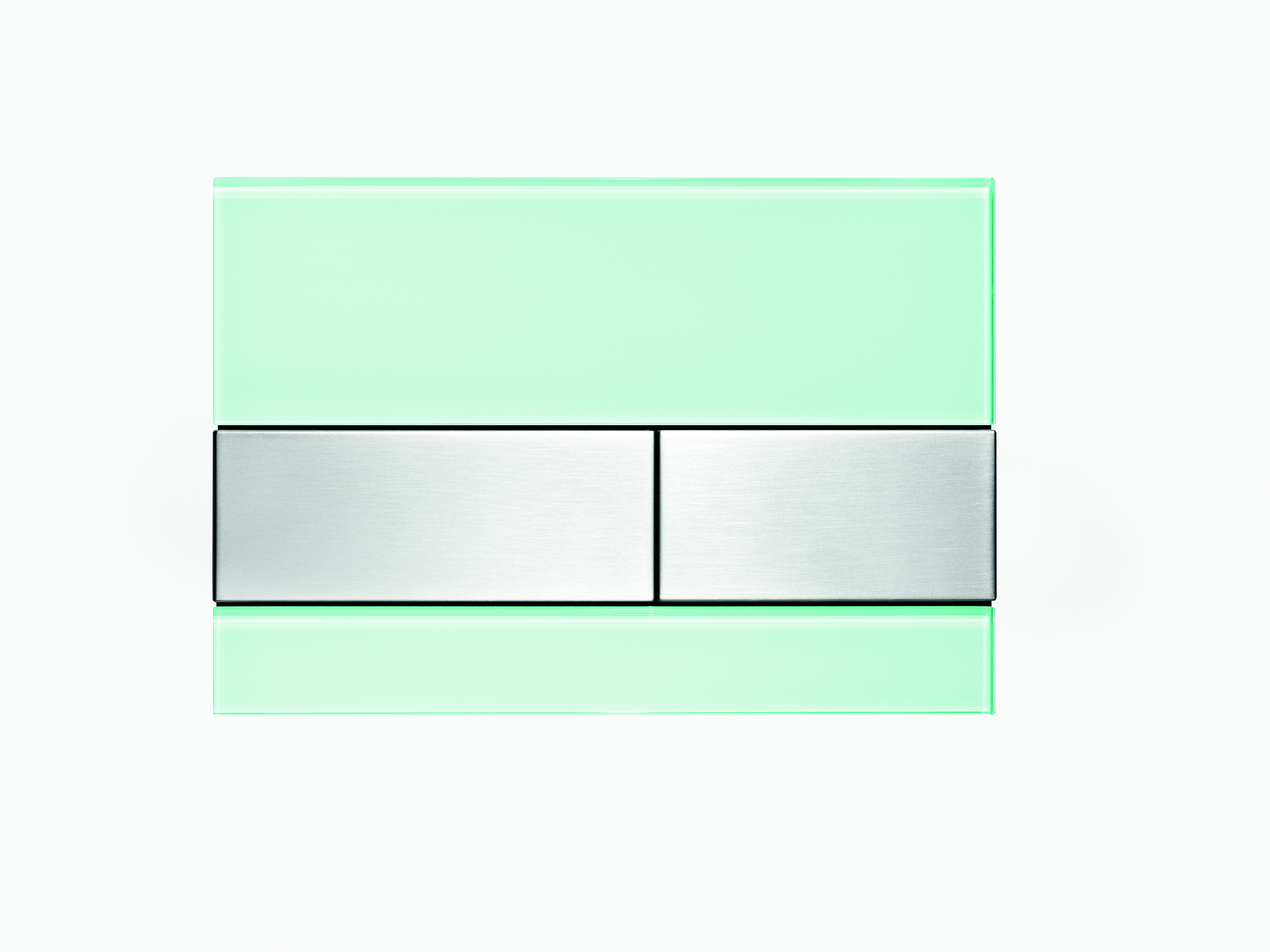 TECEsquare WC bedieningsplaat van glas duo glas groen toetsen geborsteld rvs 9240804