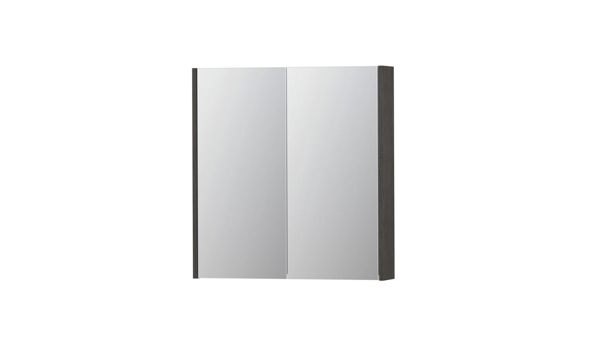 INK spiegelkast met 2 dubbelz. spiegeldeuren en stopc./schak. 1105162 Oer grijs H730xB700xD140