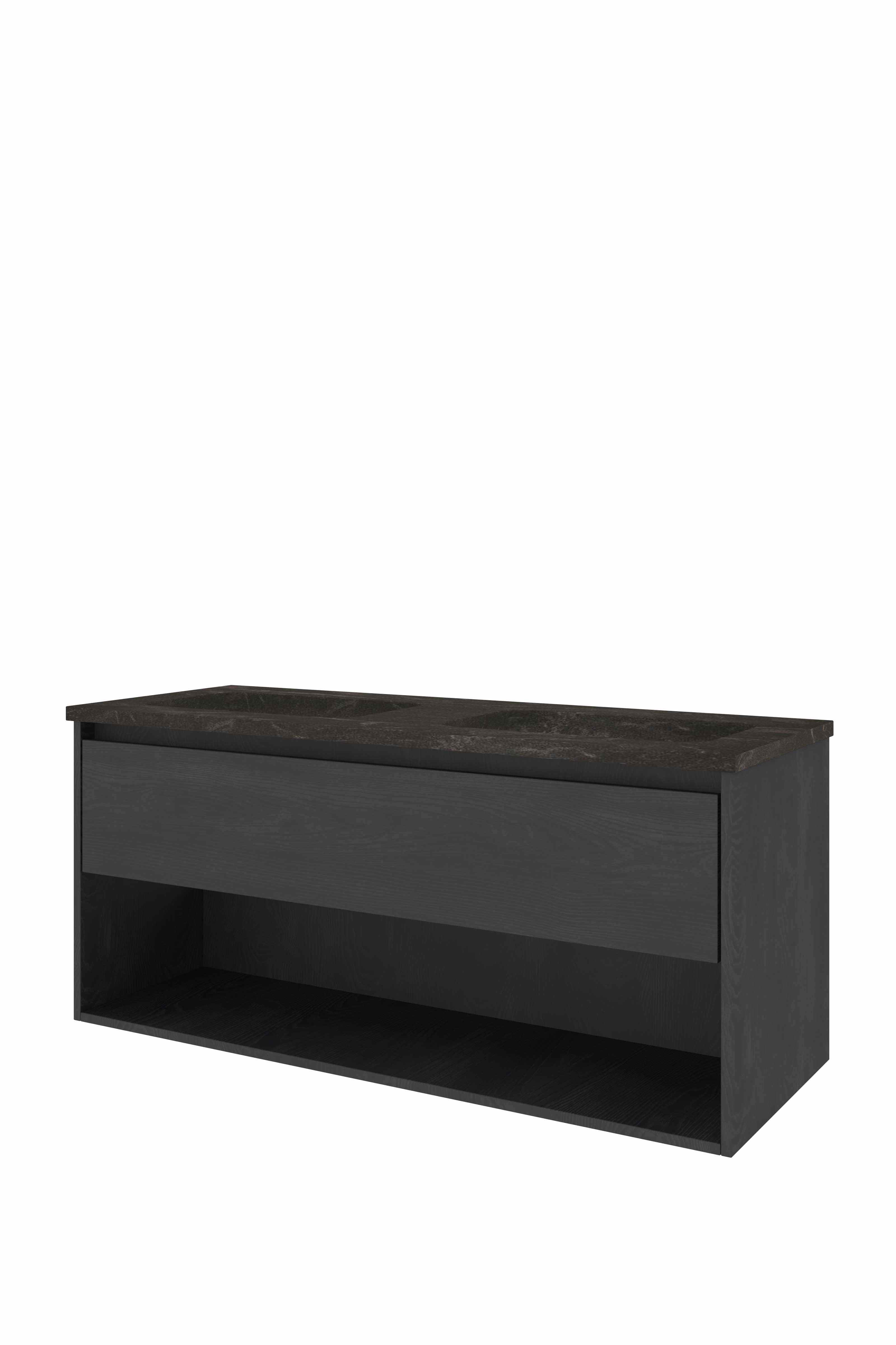 Proline Set hardsteen Elegant wast. z. kr.gaten en onderkast met schap 1815664 Black oak/Blue stone 1200x460x545