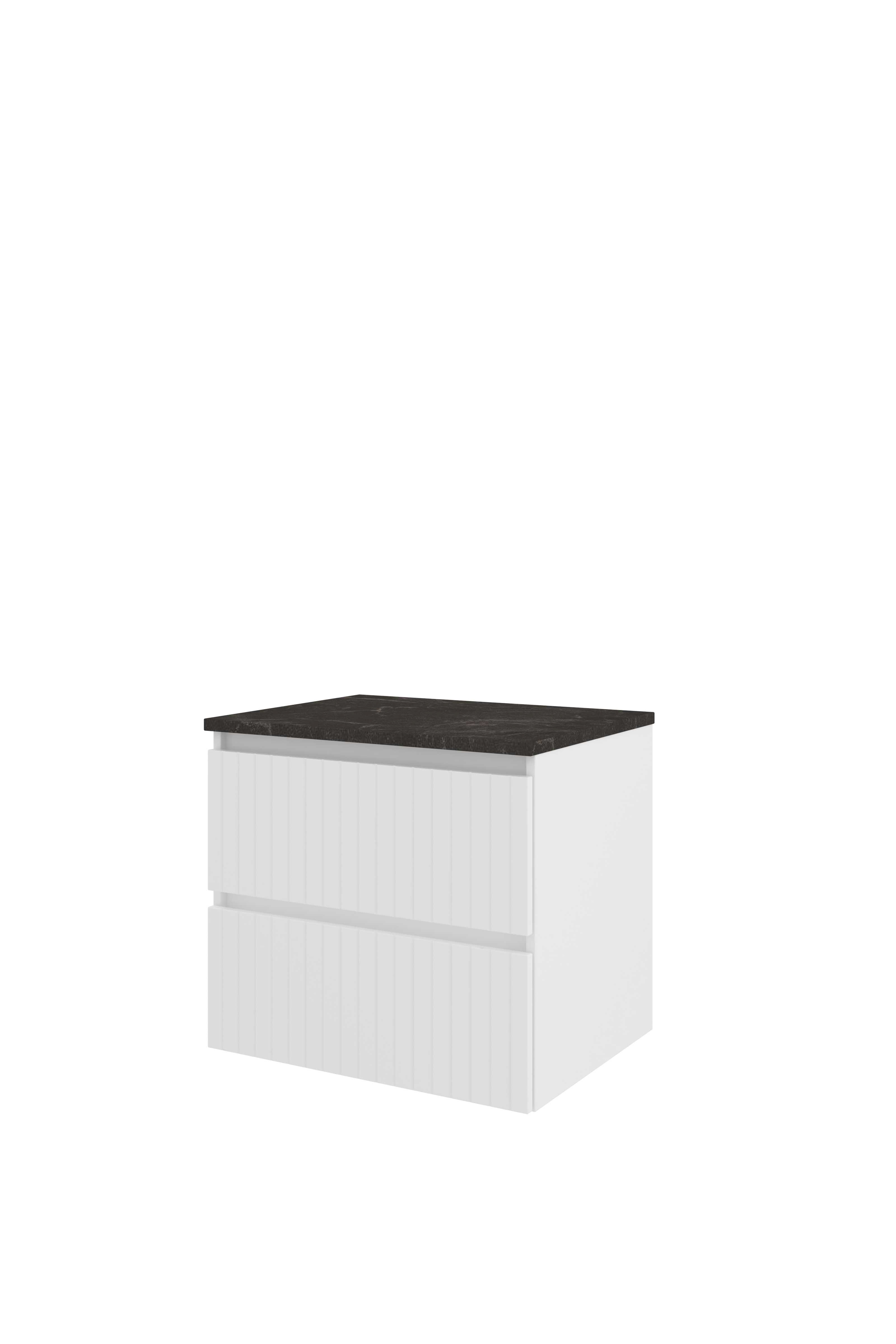 Proline Set Top afdekplaat hardsteen en onderkast sym. gefr. 1818944 Glans wit/Blue stone 600x460x540