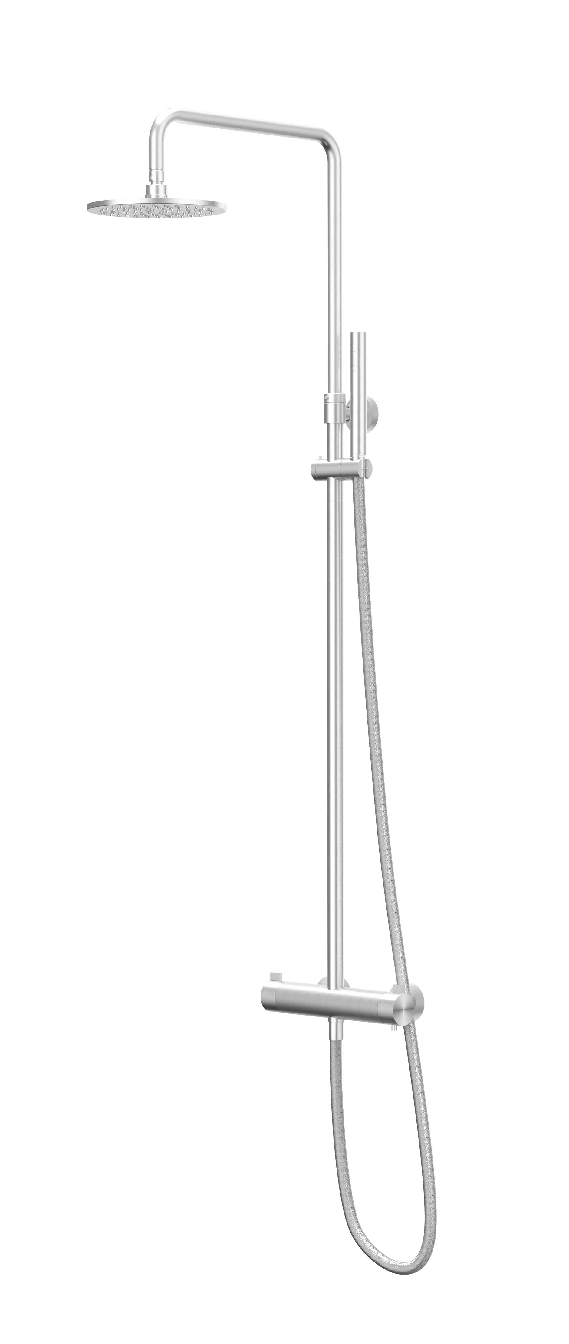 IVY Tribe Doucheset opbouw set R25cm me en staafmodel CST1IXAB RVS316 gebr.
