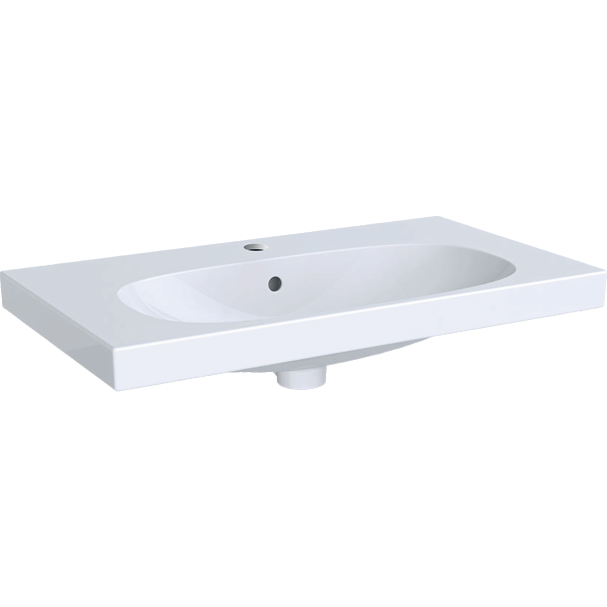 Geberit Acanto wastafel compact neerlegruimte 75x42.2cm m.krgt. m.overl. 500.632.01.8 Wit KeraTect
