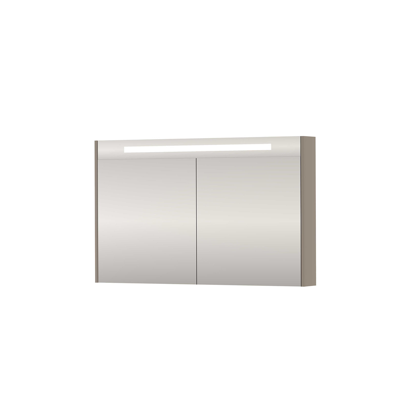 Proline Spiegelkast 2 deuren enkel zijdig gespiegel met geintegreerde LED verlichting SPKP120CB Clay Beige 120x14x74