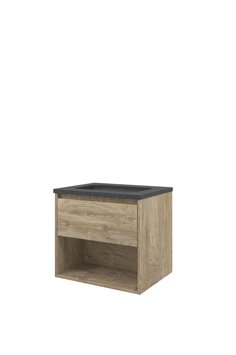 Proline set hardsteen Elegant wast. z. krgt. en onderk. met schap 1815601 Raw oak/Blue stone H545xB600xD460