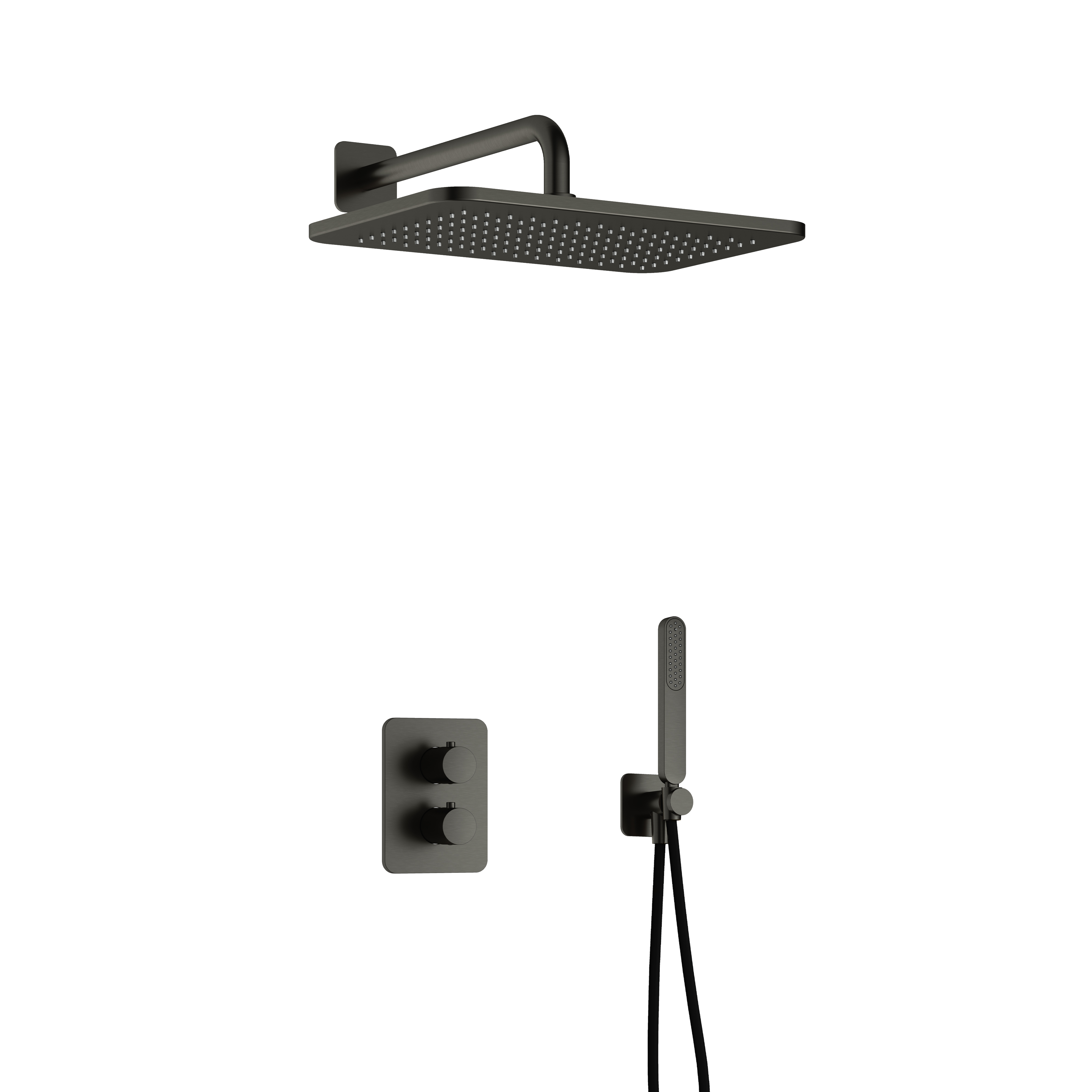 Hotbath Gal inbouwset m. 2-weg stop-omst. m. GL106 IBS40ABGP5 Geborsteld Gunmetal PVD
