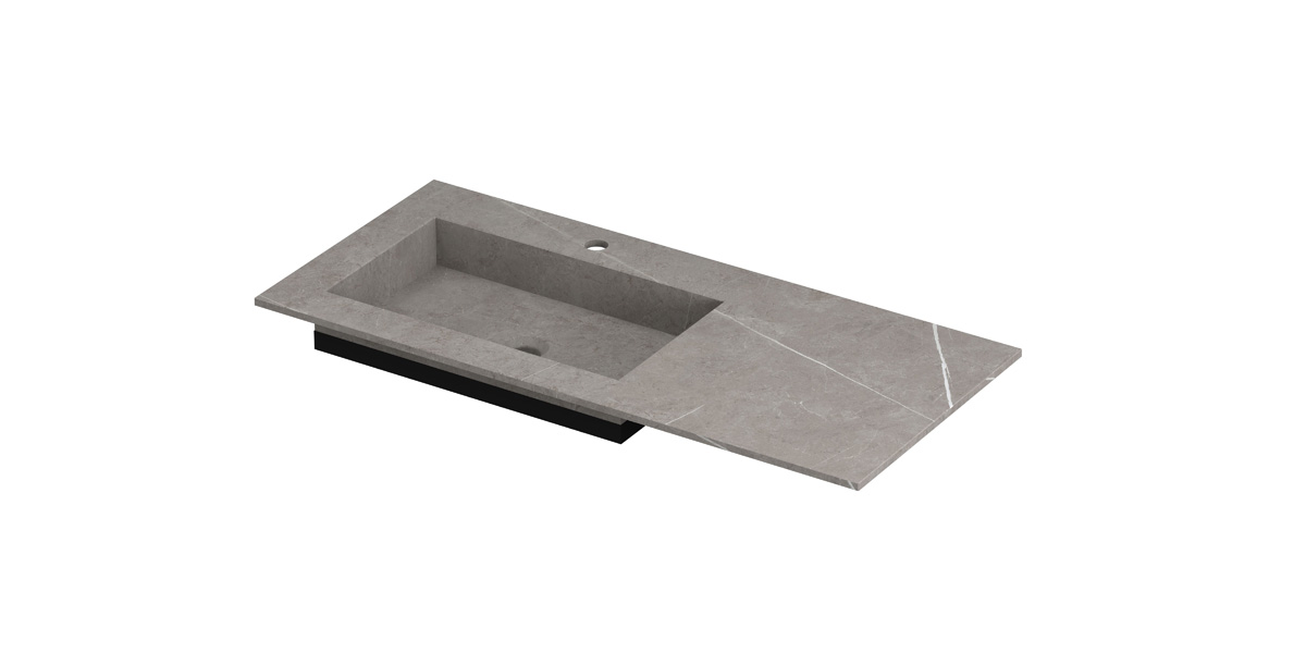 INK Post wast. keramische slab envelop bak L m. 1 krgt. H10xB1000xD450 Armani grey mat / 210171