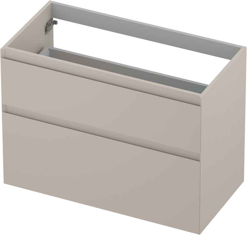 INK Onderkast 2 laden greeploos gelakt 45gr a-symmetrisch 1240838 Mat kasjmier grijs Afm. 900x450x650