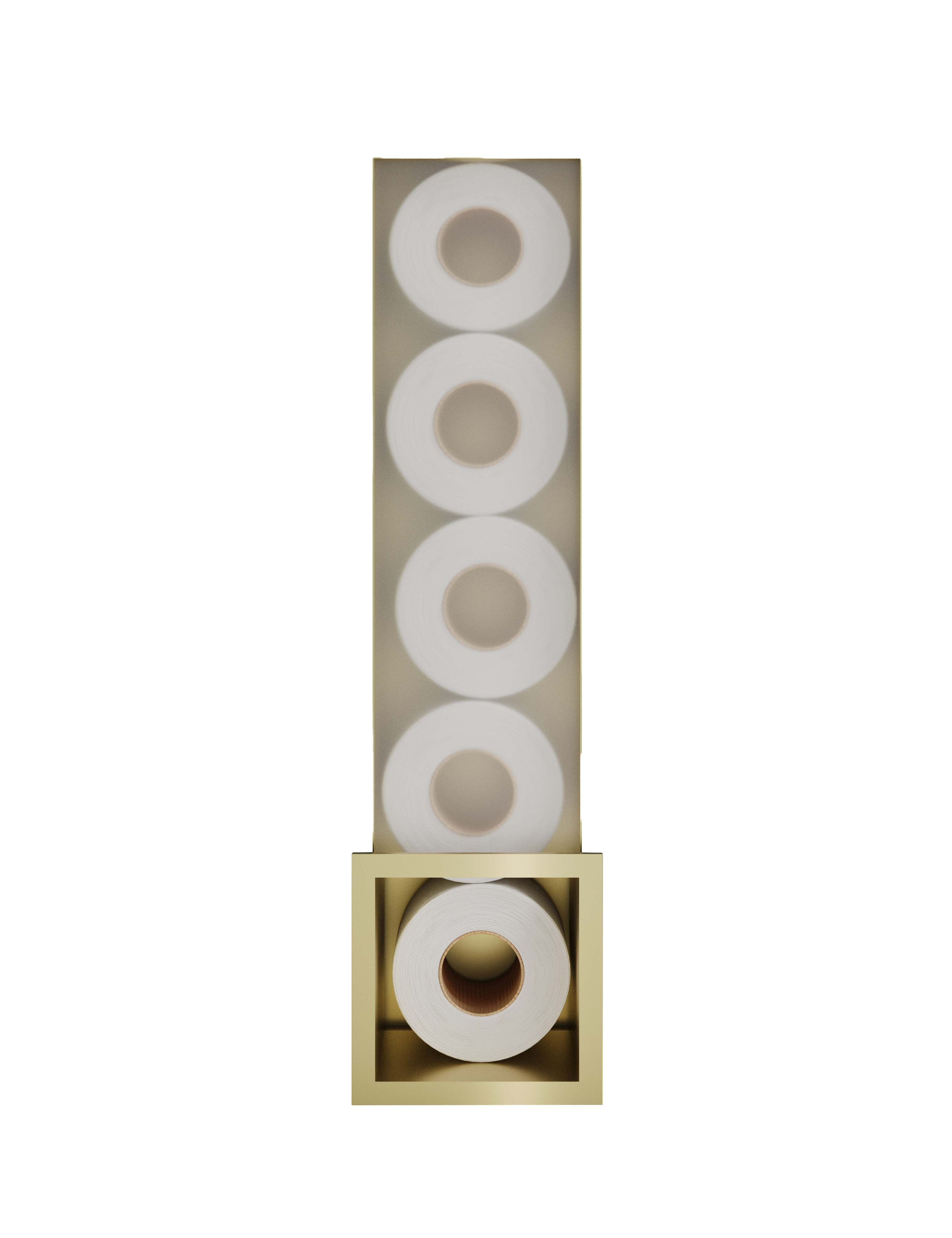 Hotbath More inbouw reserverol houder voor 6 rollen 16x60x14cm ST016BBP Geborsteld messing PVD