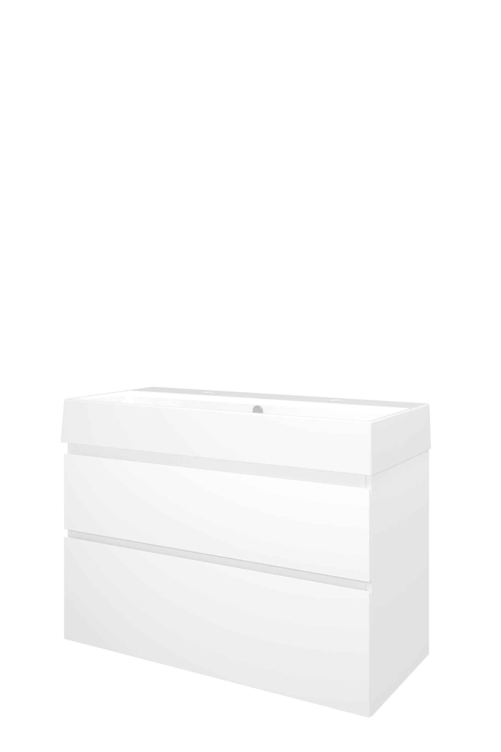 Proline set porselein Loft wast. met 2 krgt. en onderk. a-sym. 1815565 Mat wit/Glans wit H700xB1000xD460