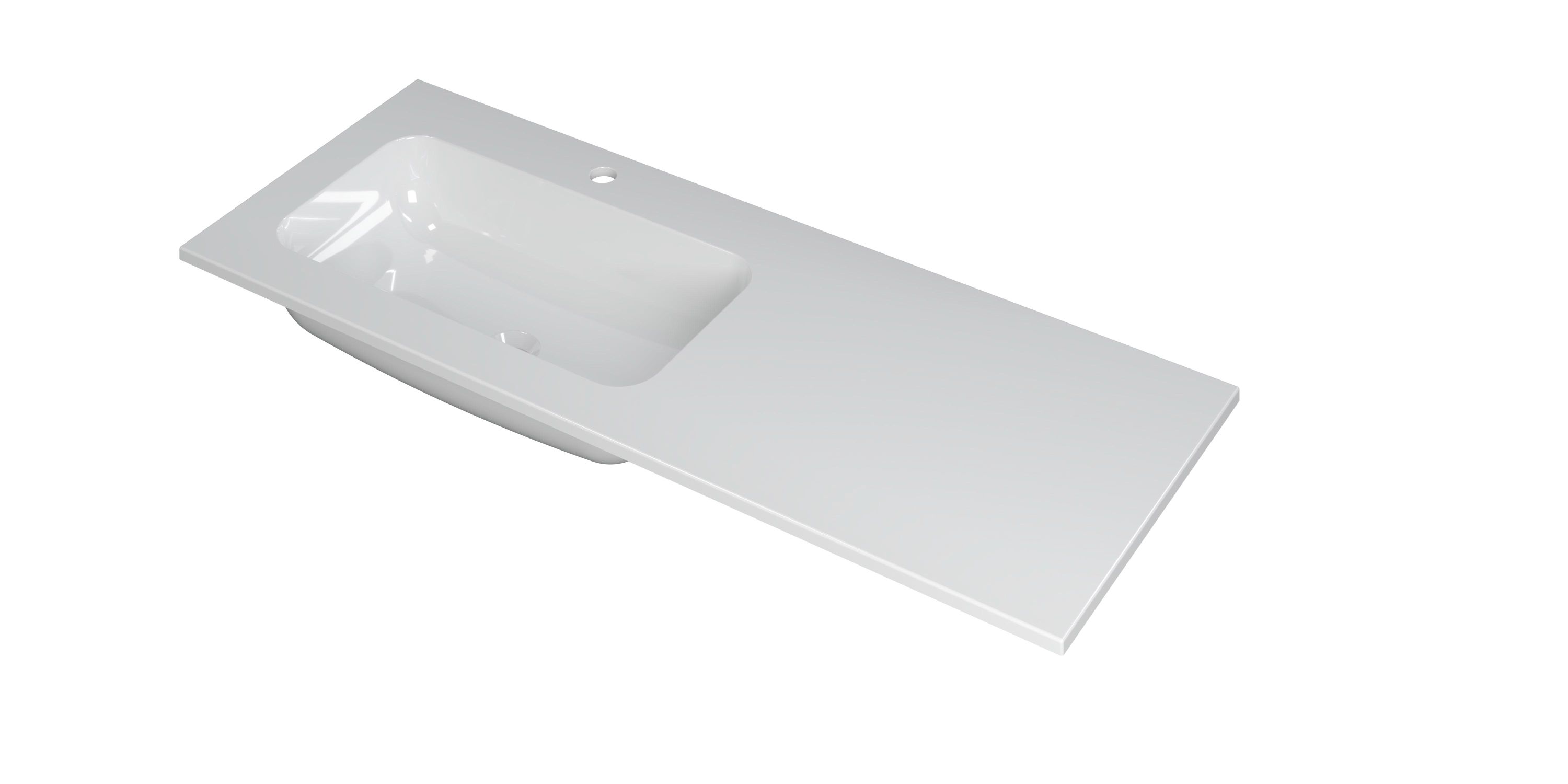 INK Faktor wast. polystone links met 1 krgt. 3407025 Glans wit H15xB1200xD450