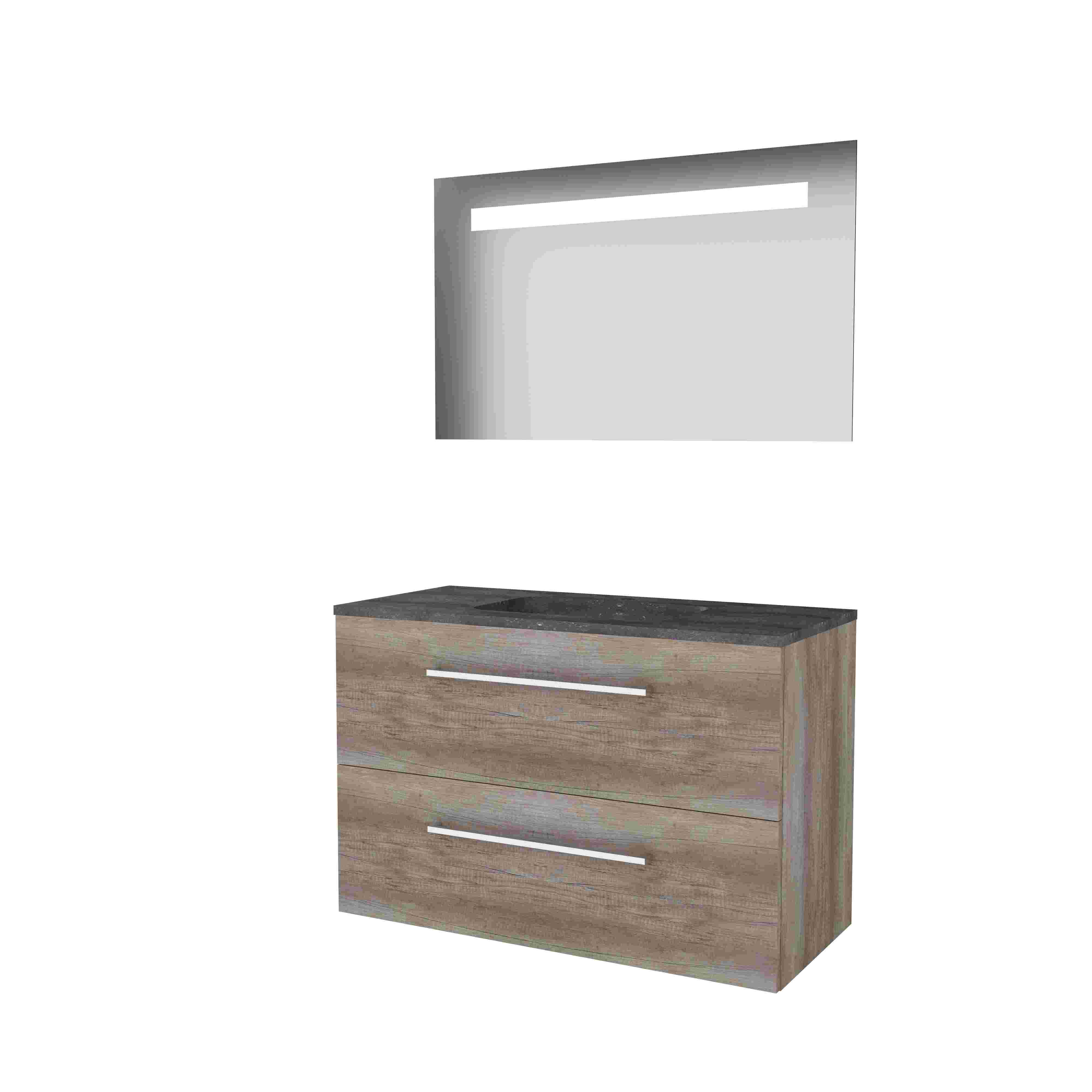 Basic Econom. 46 onderk. m. gr. incl. 2 la + hardst. wast. incl. 1 krgt. incl. spg. m. geint. Led B1000xD460 Scotch Oak / 1813287
