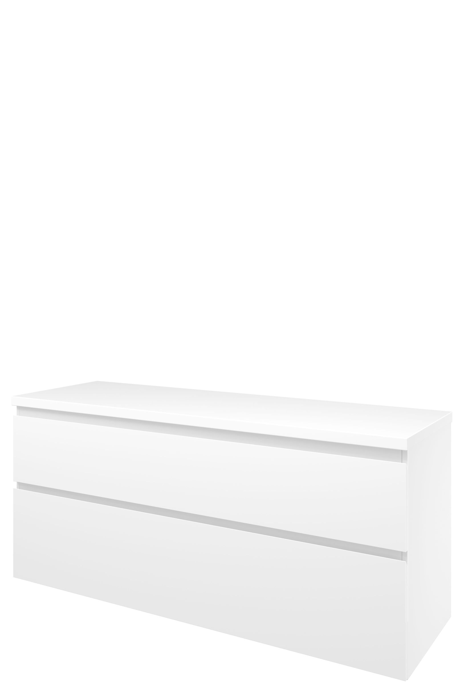 Proline Top afdekplaat + onderk. a-symm. DGWC140 H632xB1400xD460 Glans wit