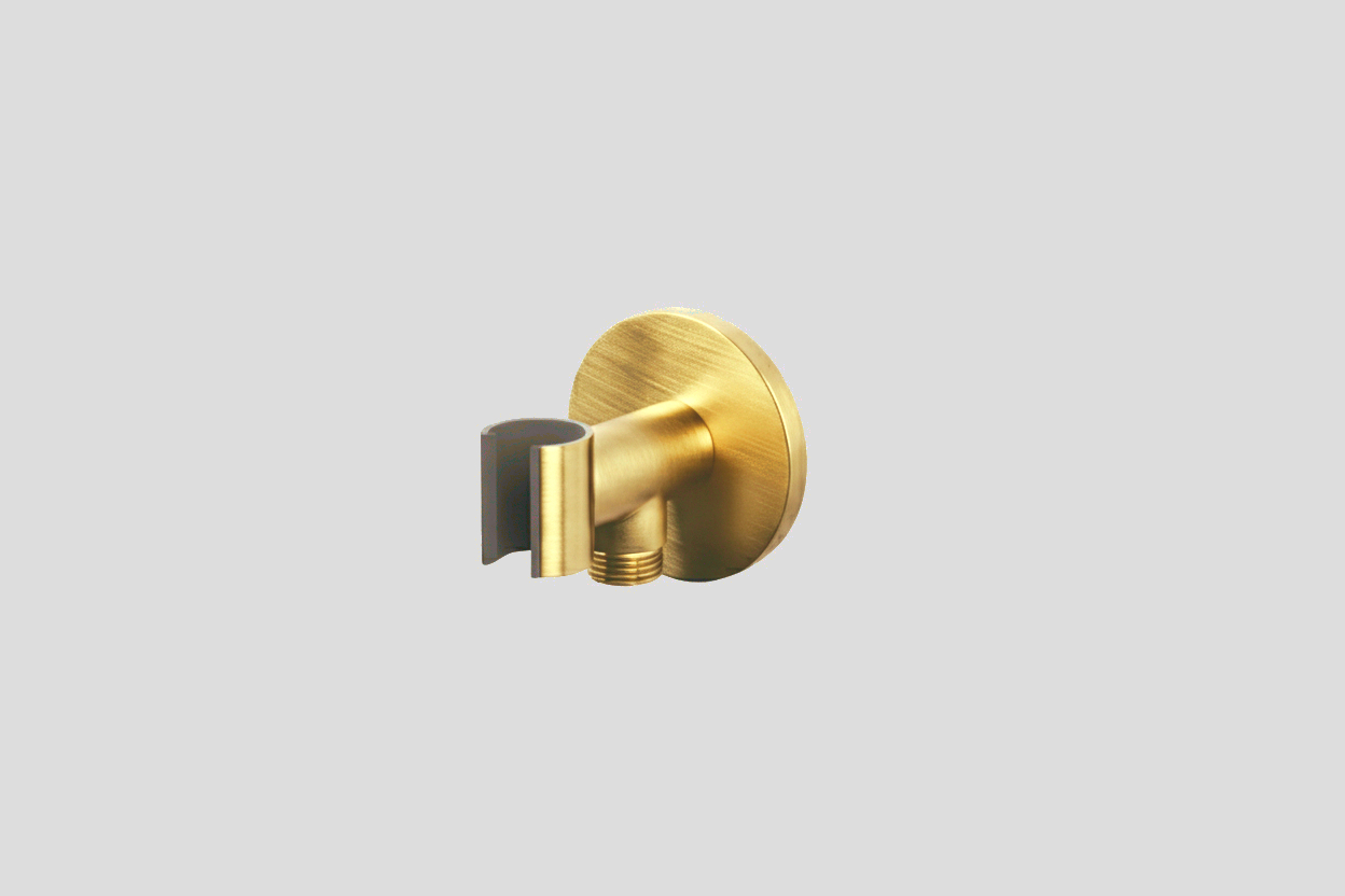 Lagoo Garda handdouchehouder + wanduitlaat G2244BB Brushed Brass PVD