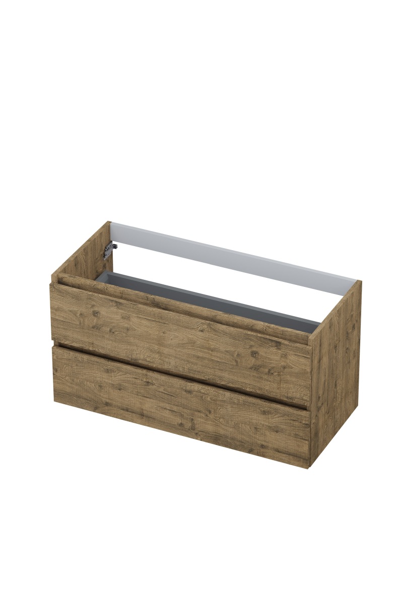 INK onderk. 2 laden greepl. met houten keerlijst 1257143 Naturel eiken H520xB1000xD450