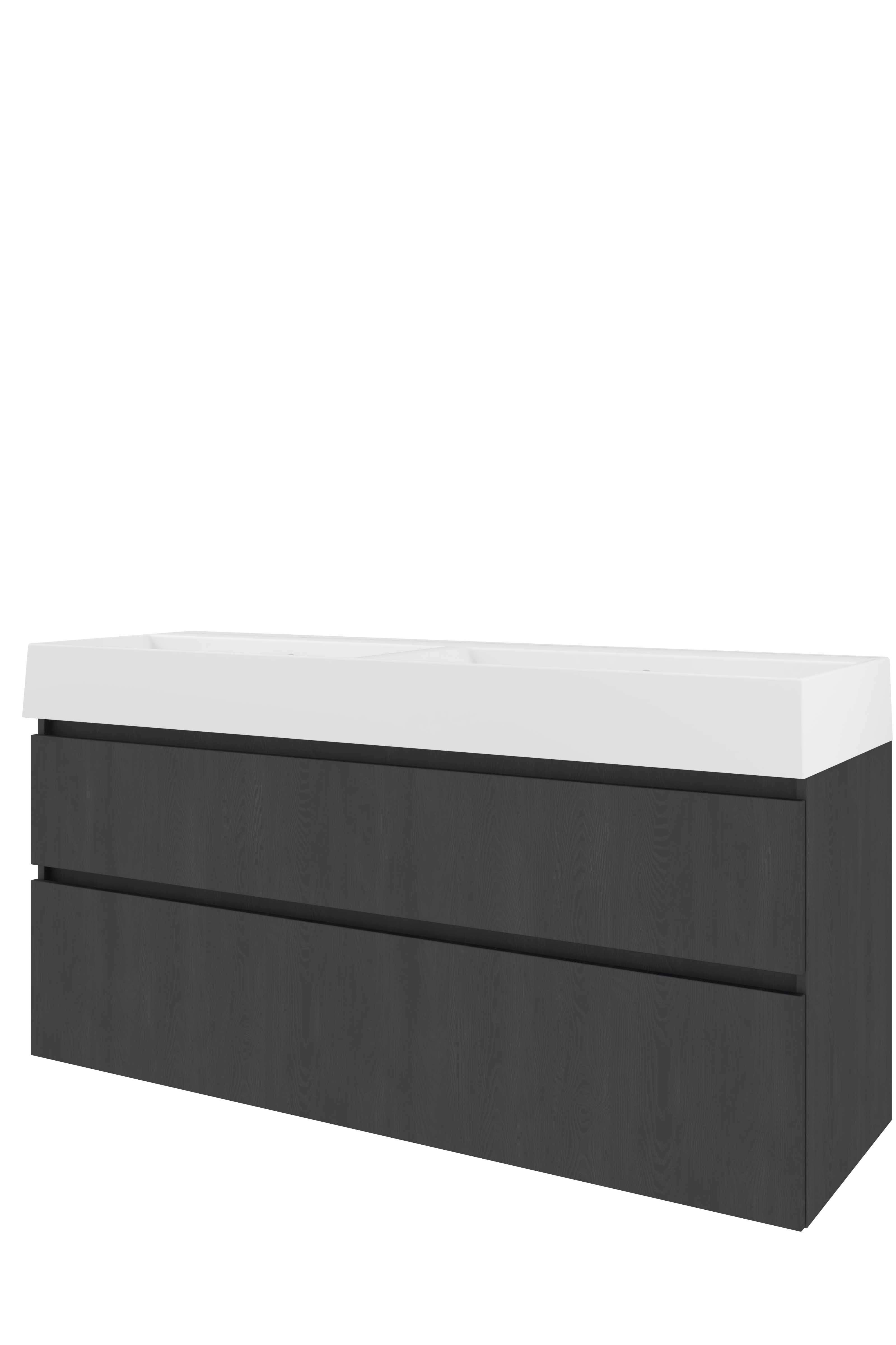 Proline Set porselein Loft wast. z. krgt. en onderkast a-sym. ZGWC1400BO Black oak/Glans wit 1400x460x700