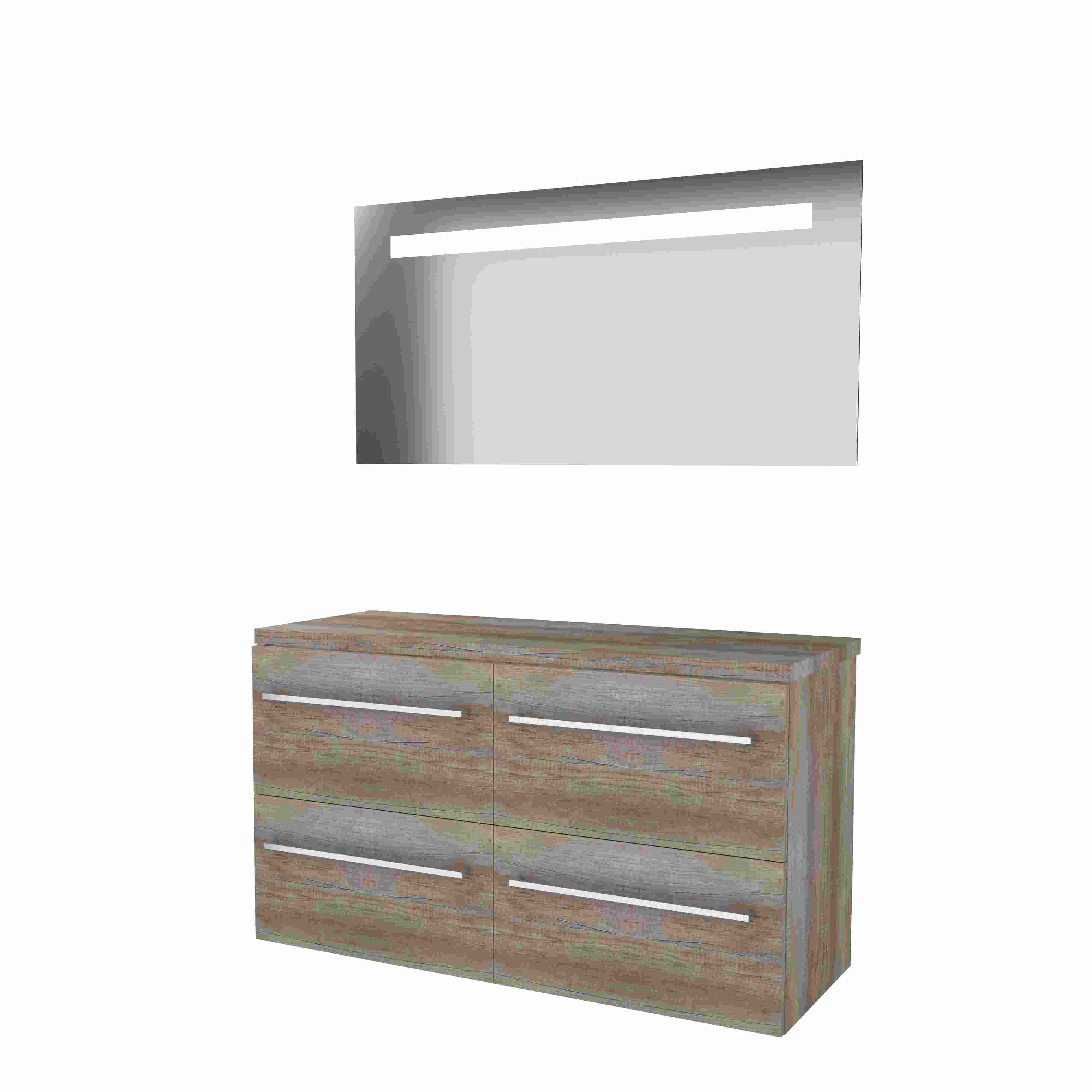 Basic Econom. 46 onderk. m. gr. incl. 4 la + afdekplaat incl. spg. m. geint. Led B1200xD460 Scotch Oak / 1813599
