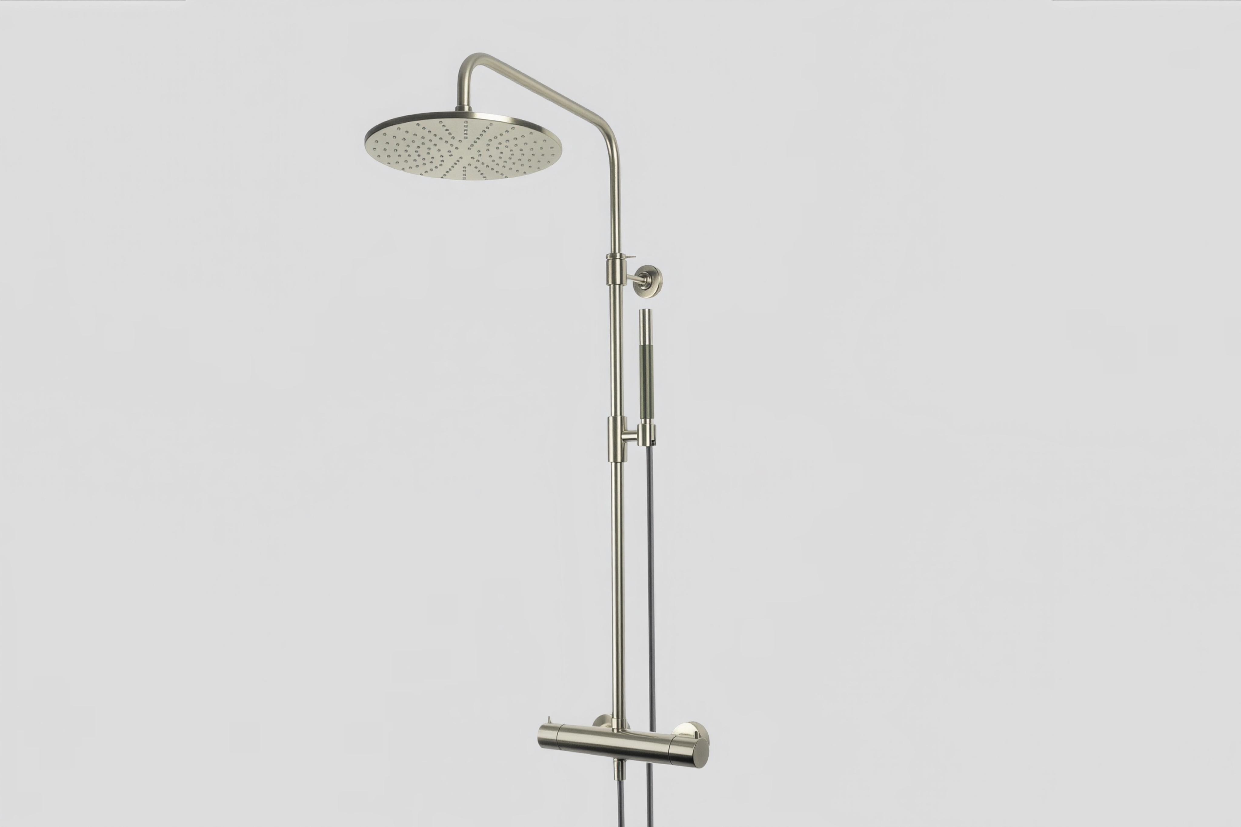 Lagoo Garda thermostatische douche set met hoofddouche 250 mm en handdouche staaf G5201BN Brushed Nickel