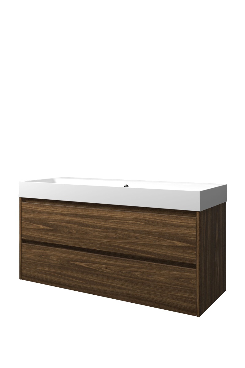 Proline set polystone Loft wast. z. krgt. en onderk. sym. PMWB1200CA Cabana oak/Mat wit H620xB1200xD460