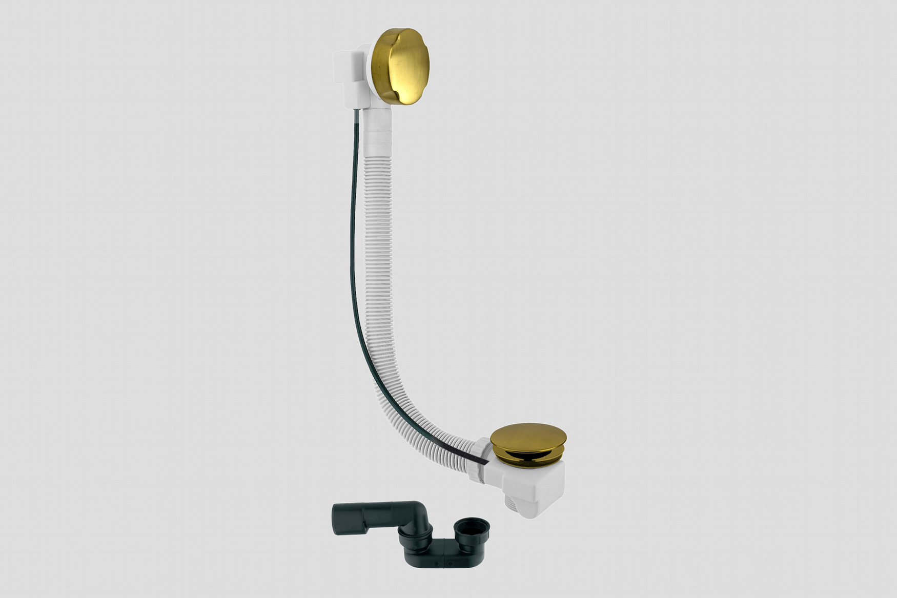 Lagoo Garda badoverloop met clickplug en sifon G6120BB Brushed Brass PVD