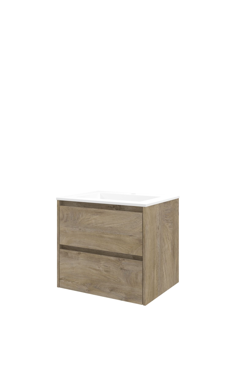 Proline set polystone Elegant wast. met 1 krgt. en onderk. sym. 1816131 Raw oak/Mat wit H540xB600xD460
