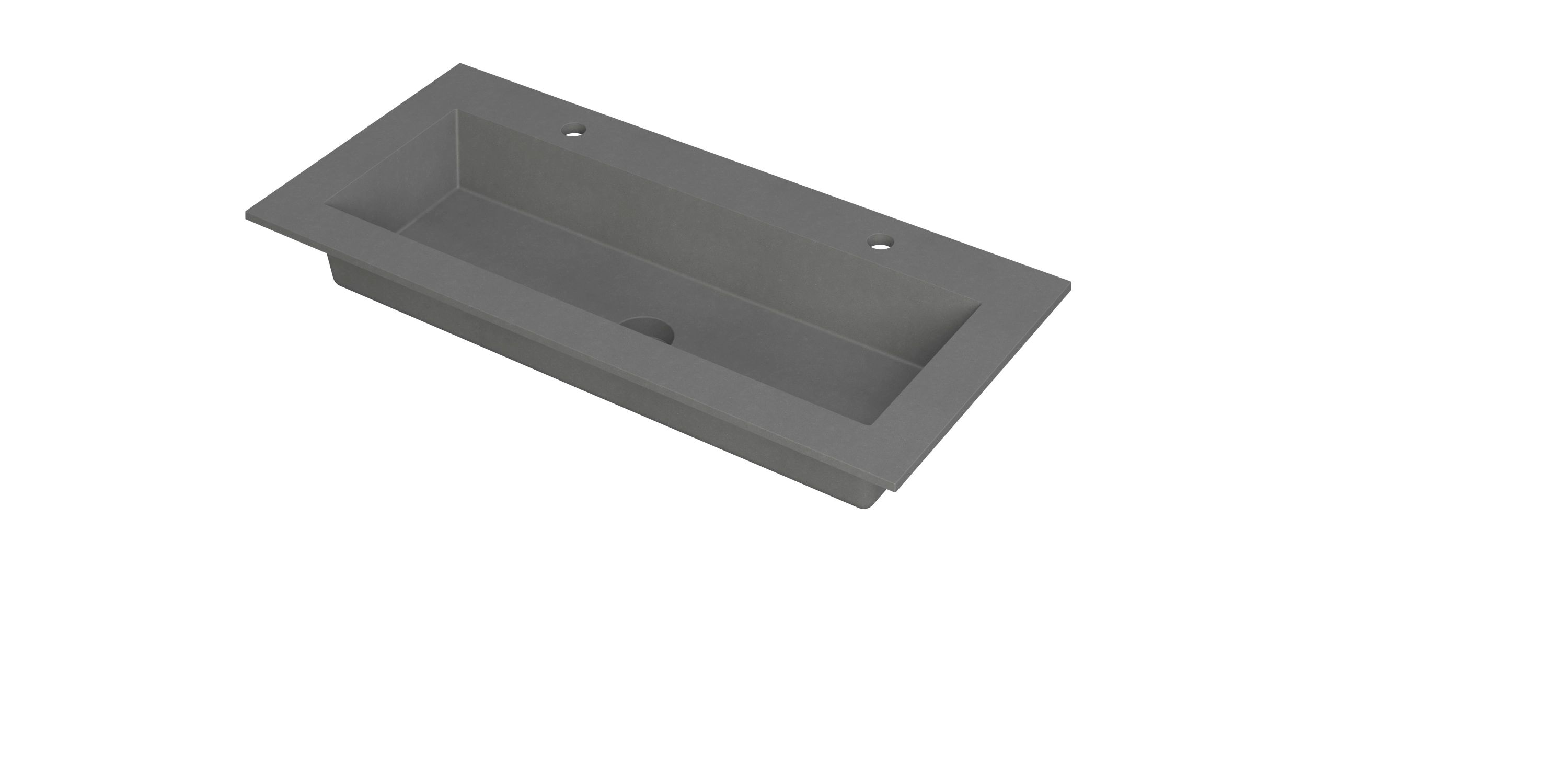 INK Kraft wastafel enkele bak 2 krgtn 3417244 Quartz grijs H10xB1000xD450