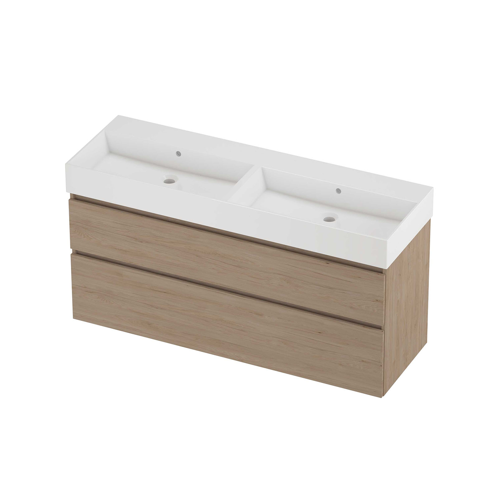 Proline porselein Loft wast. zonder krgt. + onderk. a-symm. ZGWC1400IO H700xB1400xD460 Ideal oak / Glans wit