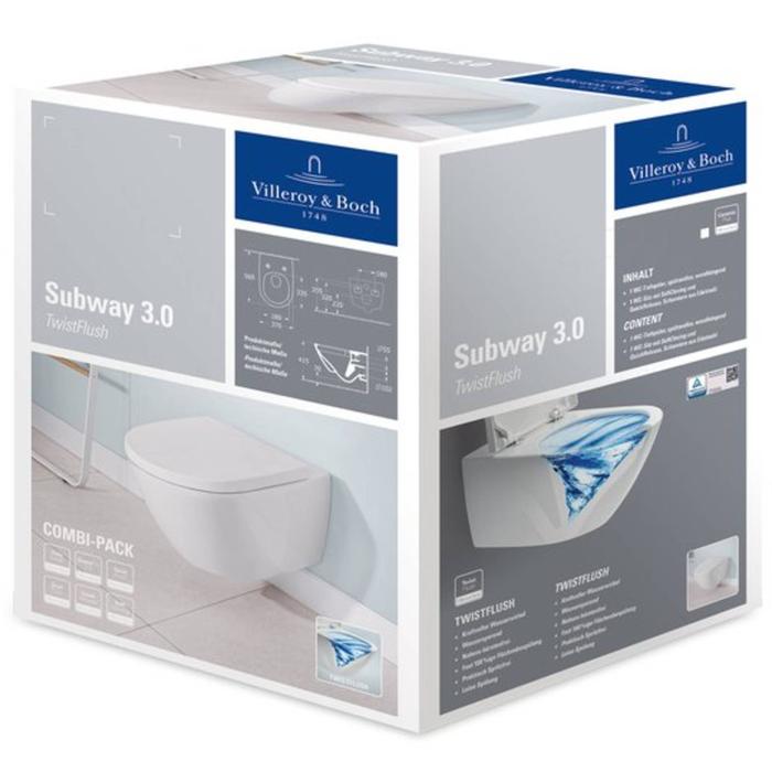 V&B Subway 3.0 combipack TwistFlush m/zitting 4670TS01 Wit (let op kan niet met geurafzuiging)