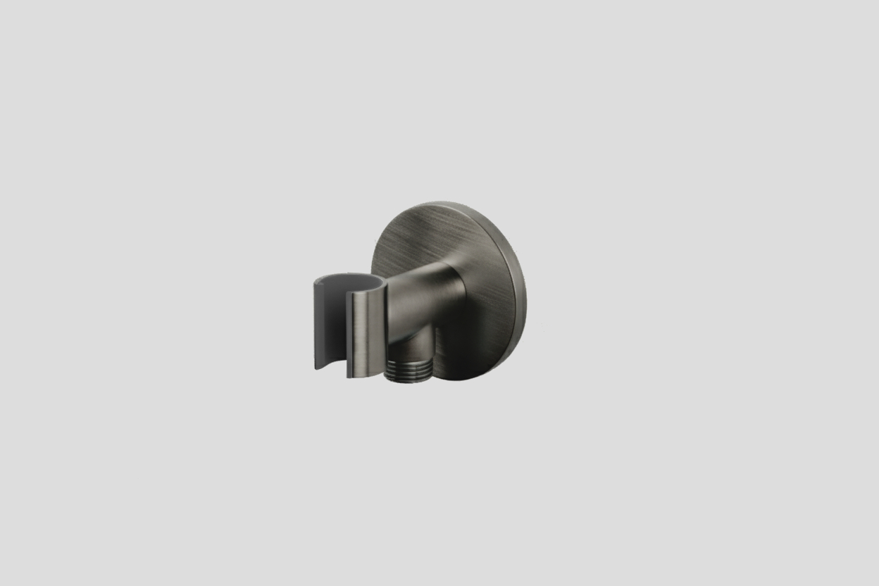Lagoo Garda handdouchehouder + wanduitlaat G2244GM Brushed Gun Metal PVD