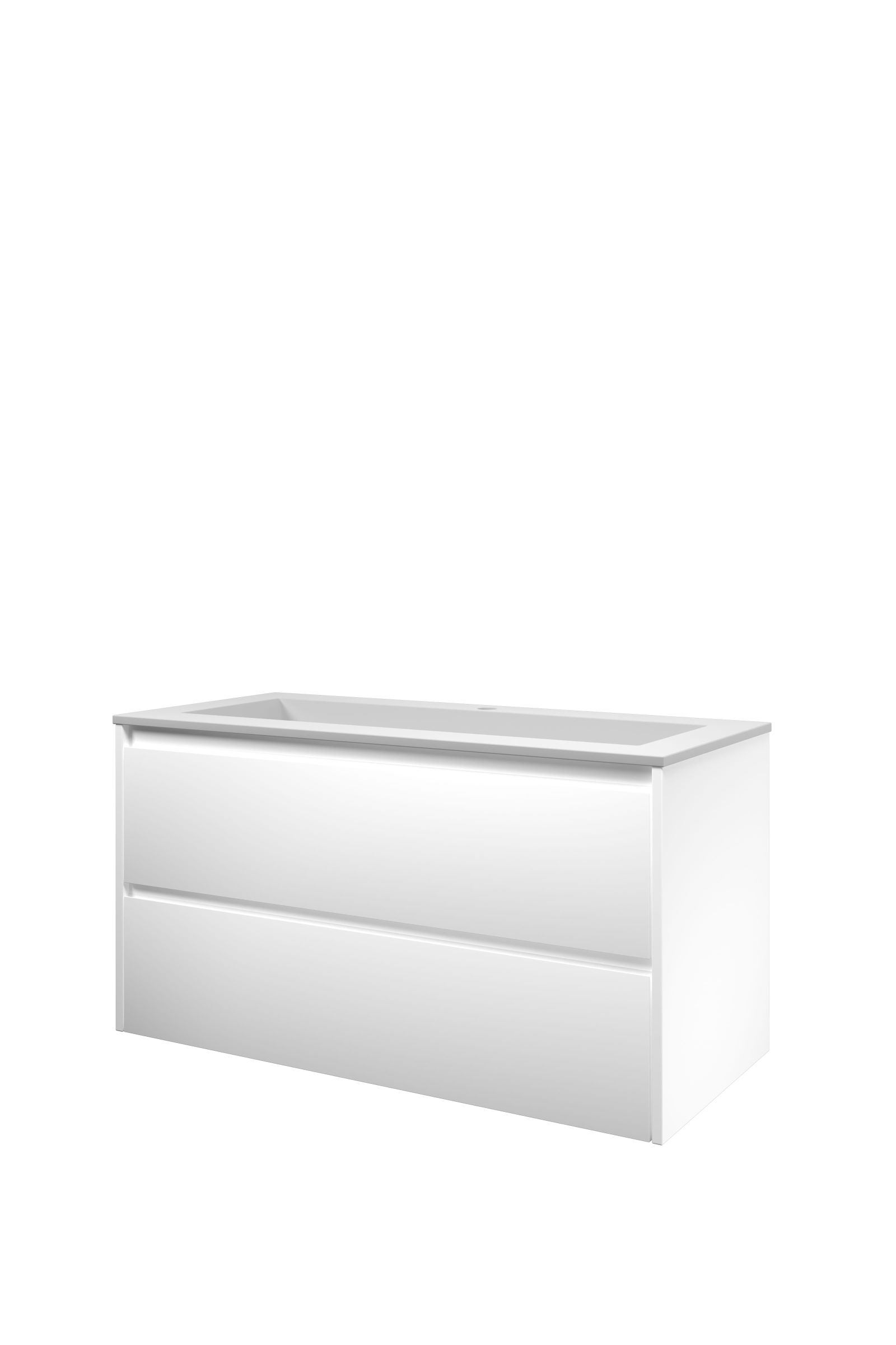 Proline set polystone Elegant wast. met 1 krgt. en onderk. sym. 1816225 Mat wit/ Mat wit H540xB1000xD460