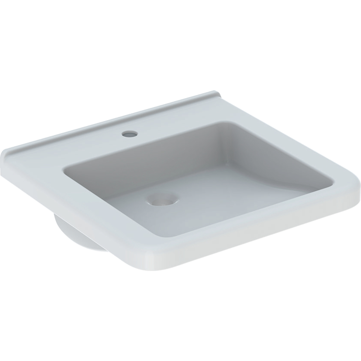 Geberit 300 Comfort Square Miva wastafel 55x52.5cm m.krgt. z.overl. S8309705001G Wit Tect