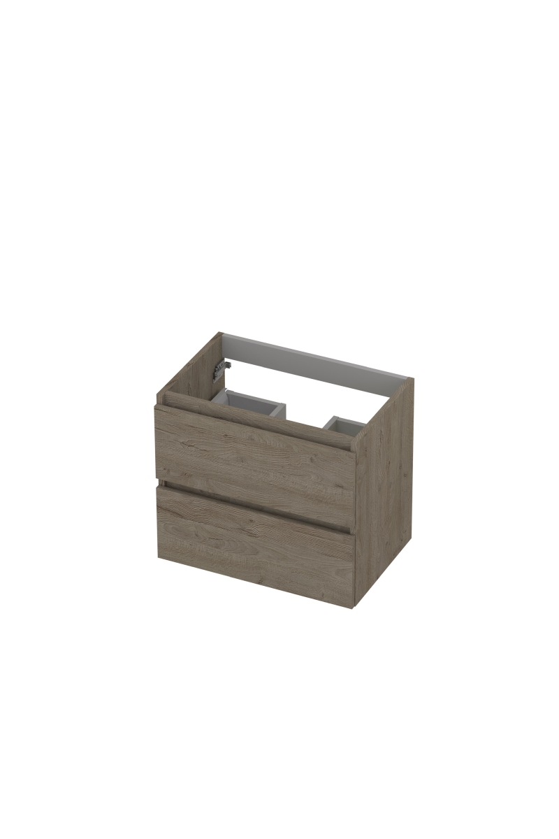 INK onderk. 2 laden greepl. met houten keerlijst 1257009 Greige eiken H520xB600xD400