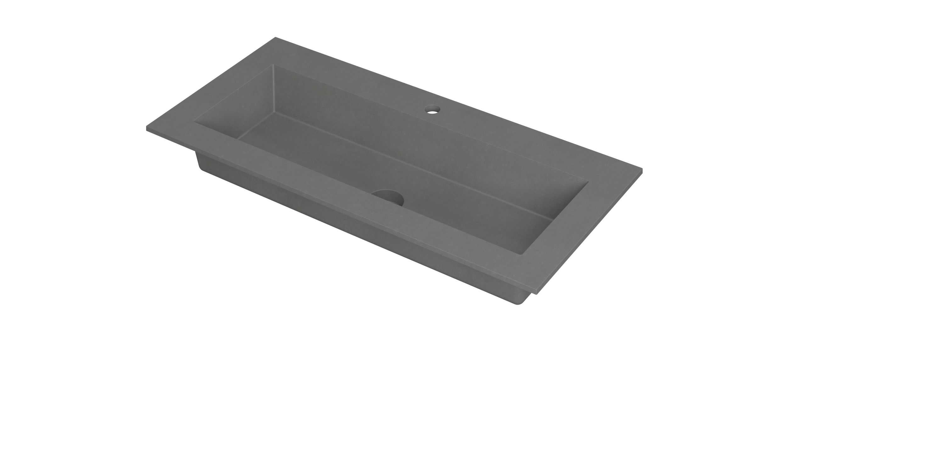 INK Kraft wastafel enkele bak 1 krgt 3417234 Quartz grijs H10xB1000xD450