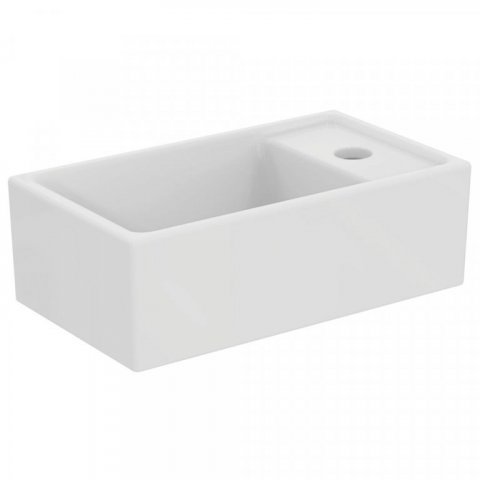 Tiempo fontein 370 x 210 mm m. kraangat rechts z. overl. E211201  Wit