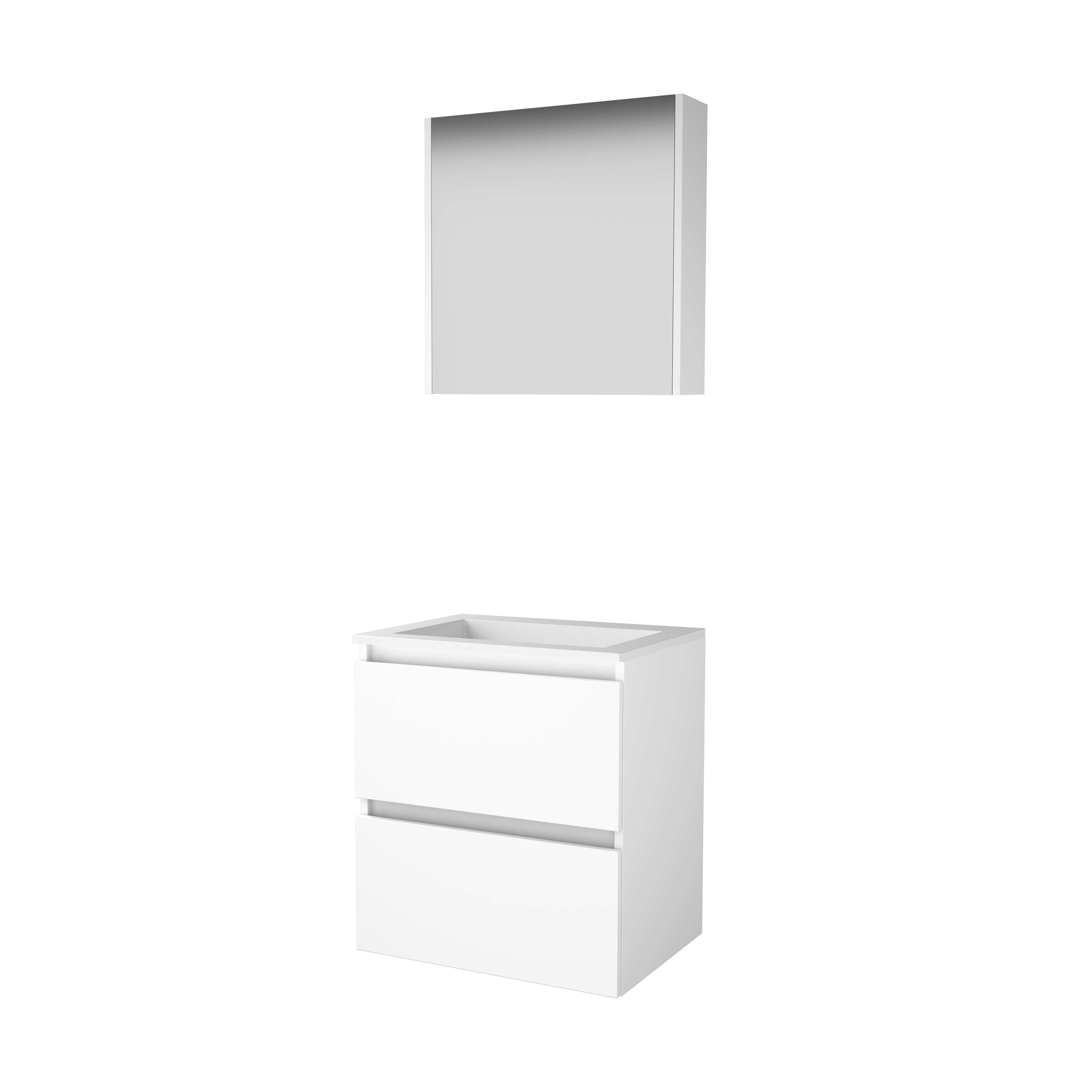 Basic Comfort 46 set 60x46cm greepl. 2 la Acryl wast. 0 krgt. incl. kast C46GL60A0IW Ice White