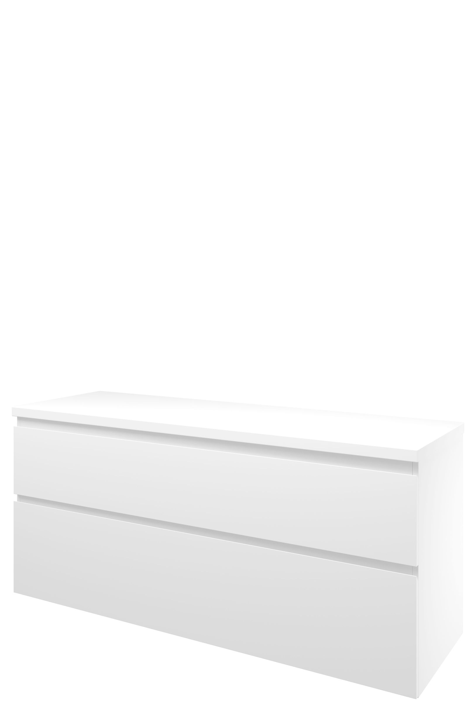 Proline Top afdekplaat + onderk. a-symm. DMWC140 H632xB1400xD460 Mat wit