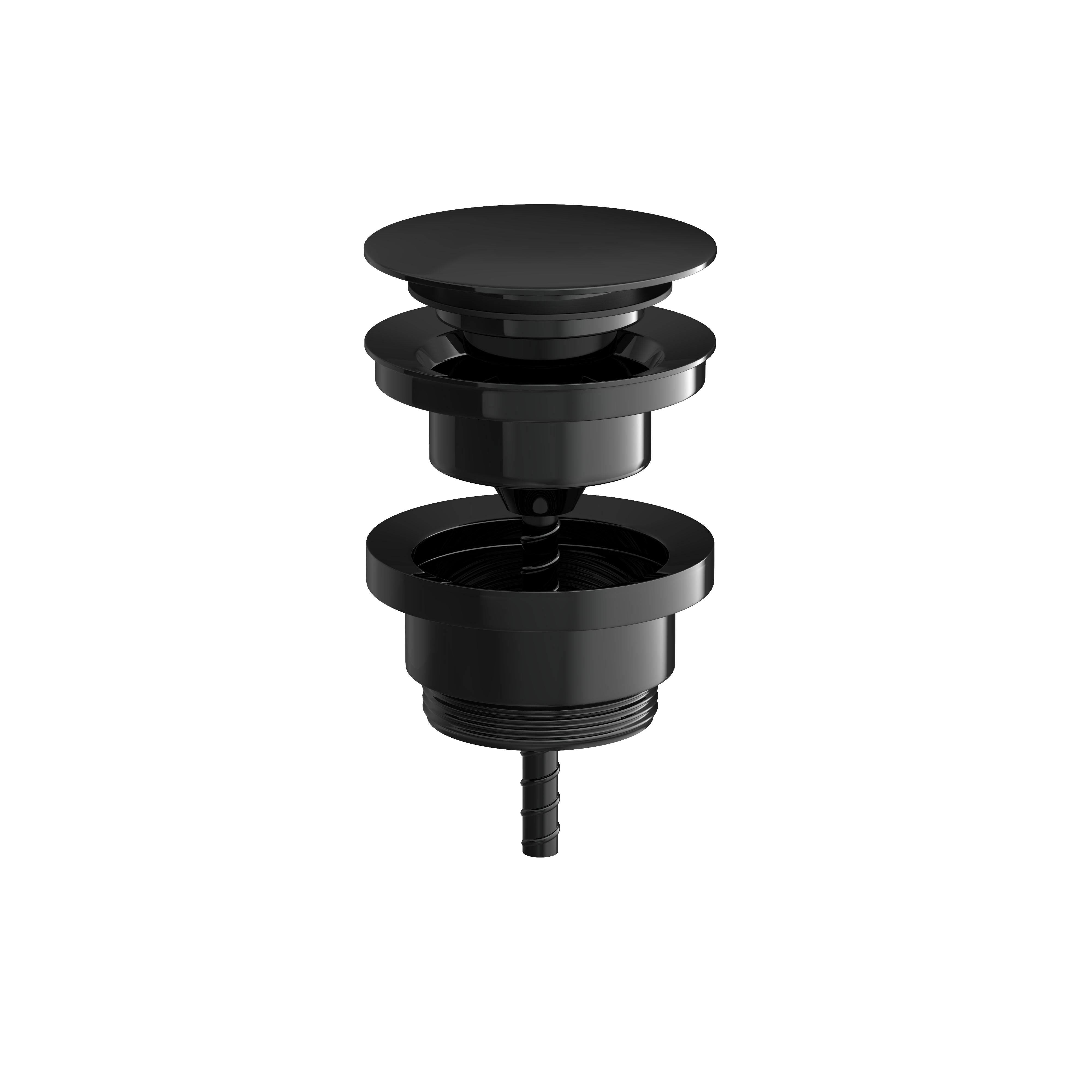 Hotbath Cobber clickplug m. schroef rond P710PBP Gepolijst Zwart PVD