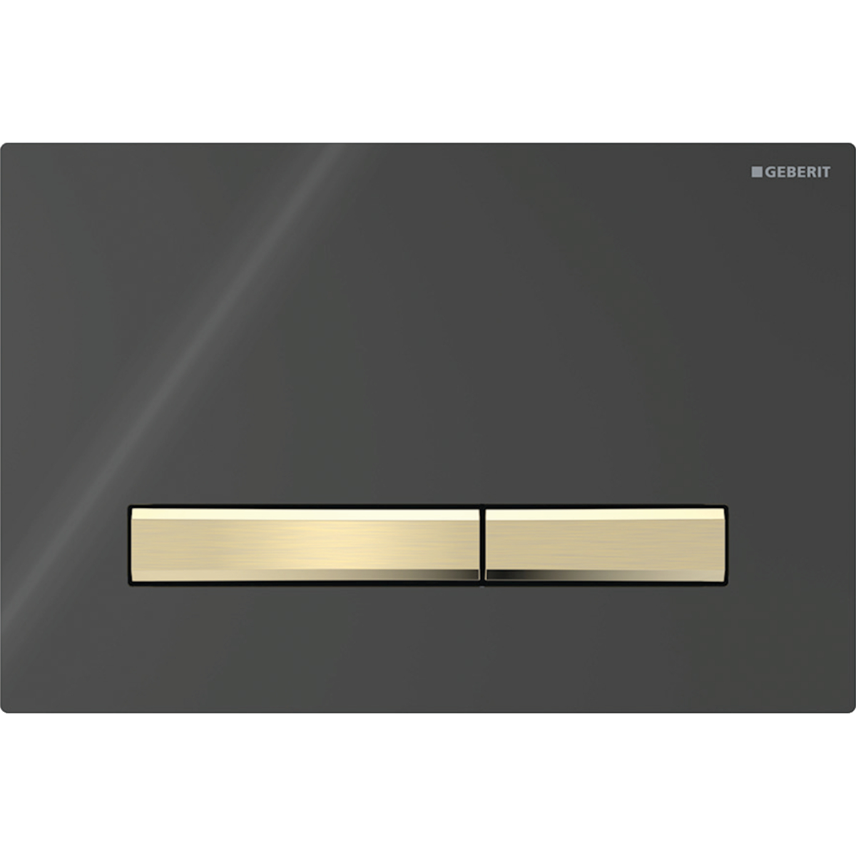 Geberit Sigma50 bedieningsplaat 2- toets square messing - zwart 115.672.DW.2