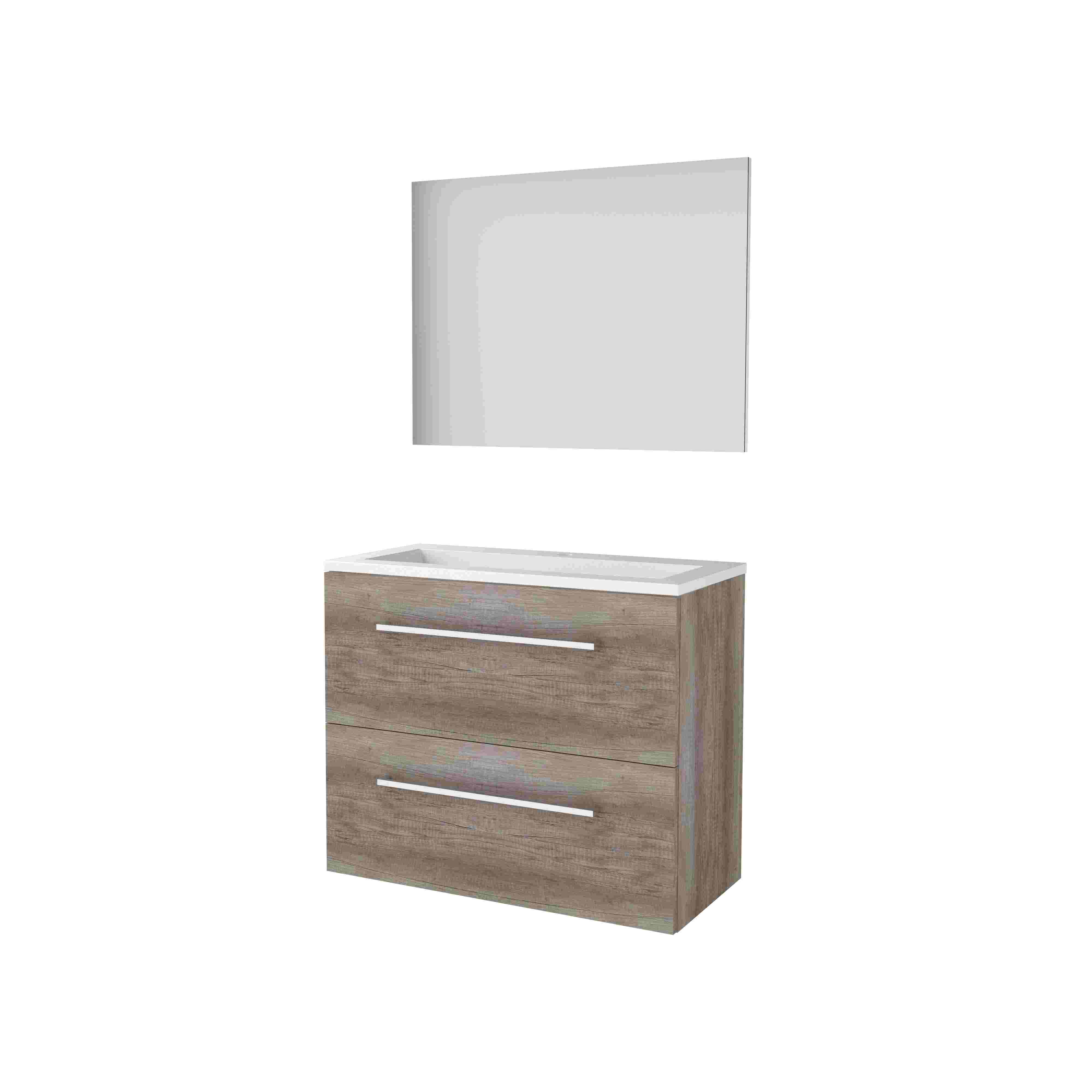 Basic Basic 39 onderk. m. gr. incl. 2 la + Acryl wast. incl. 1 krgt. incl. spg. op plaat B800xD390 Scotch Oak / 1810542